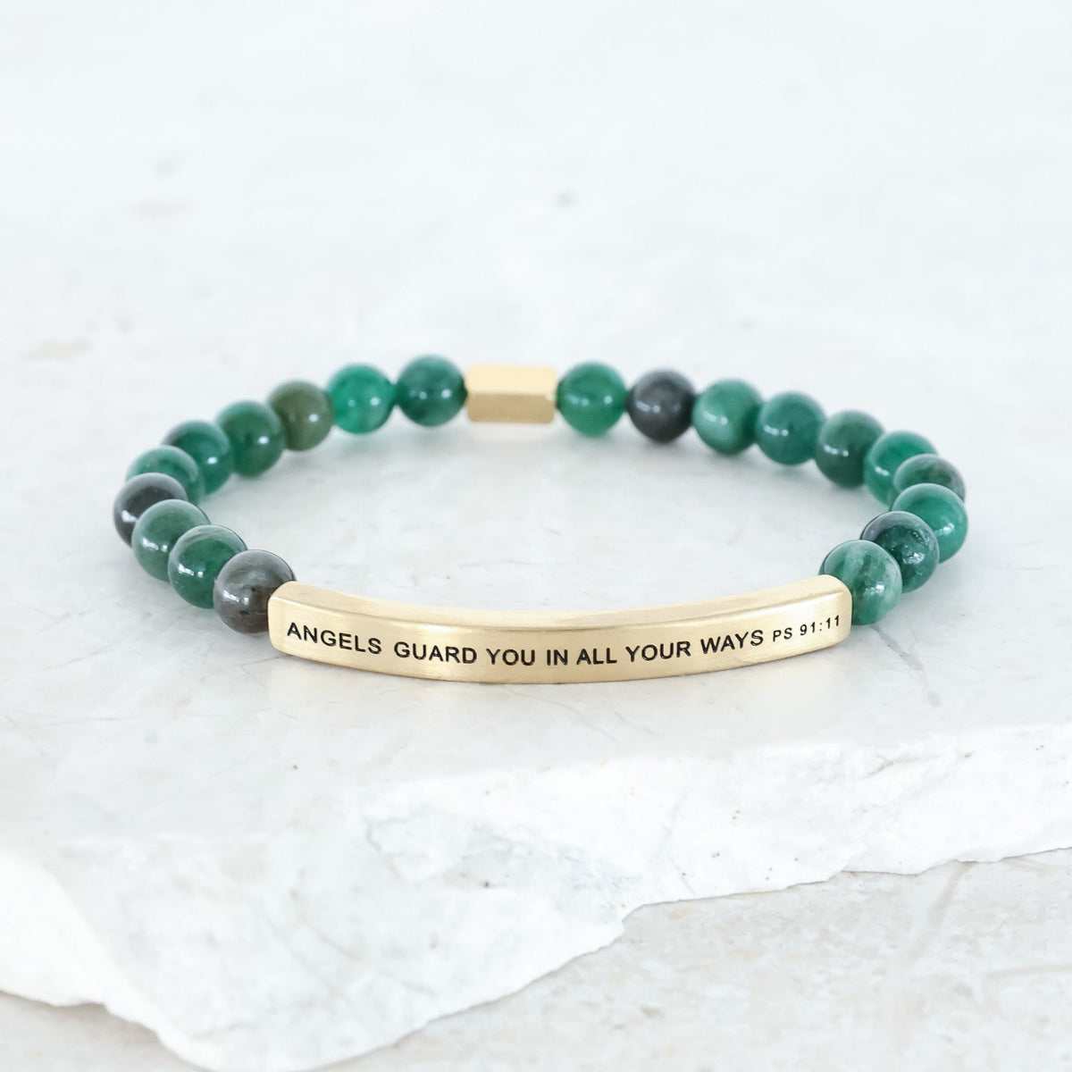 Bible verse engraved message bar bracelet