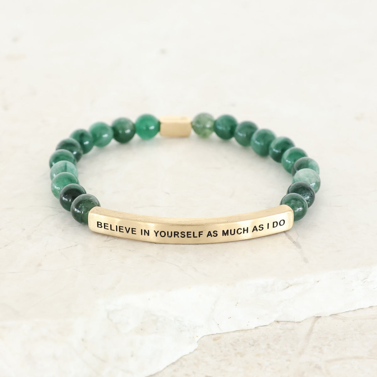 Gemstone engraved bracelet