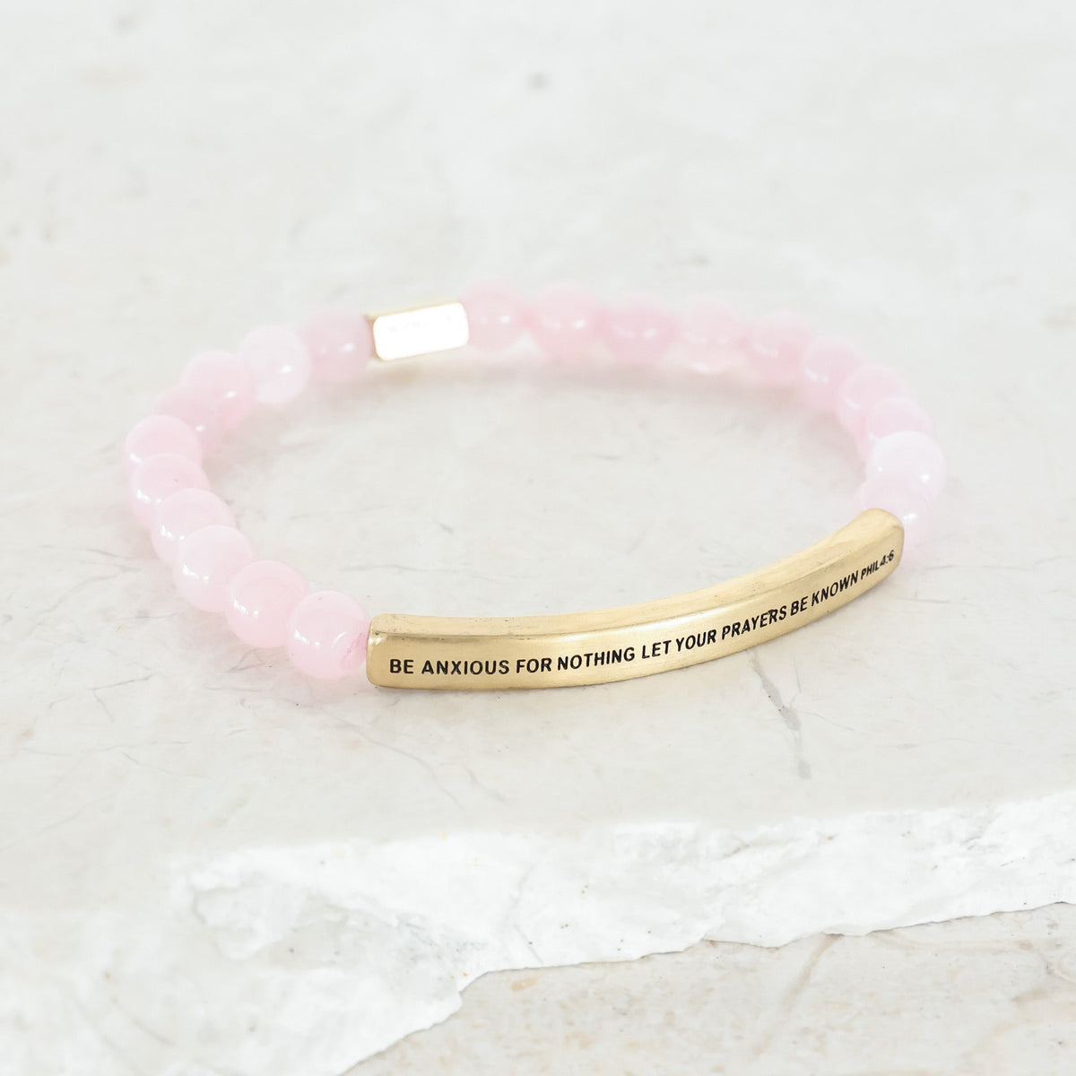 engraved beaded inspirational bracelet