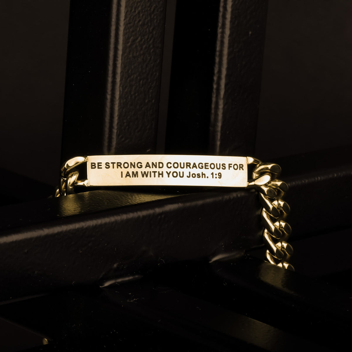 engraved gold mens chain bracelet