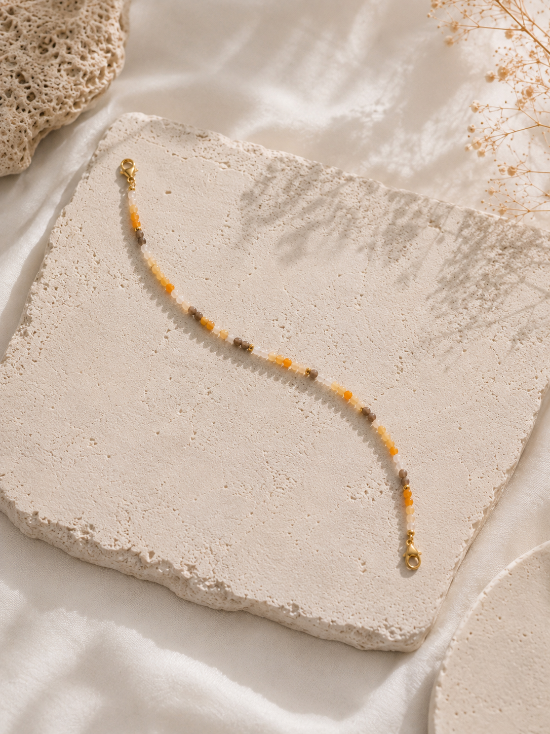 HAT BAND - BAMBOO AGATE EARTH STONE