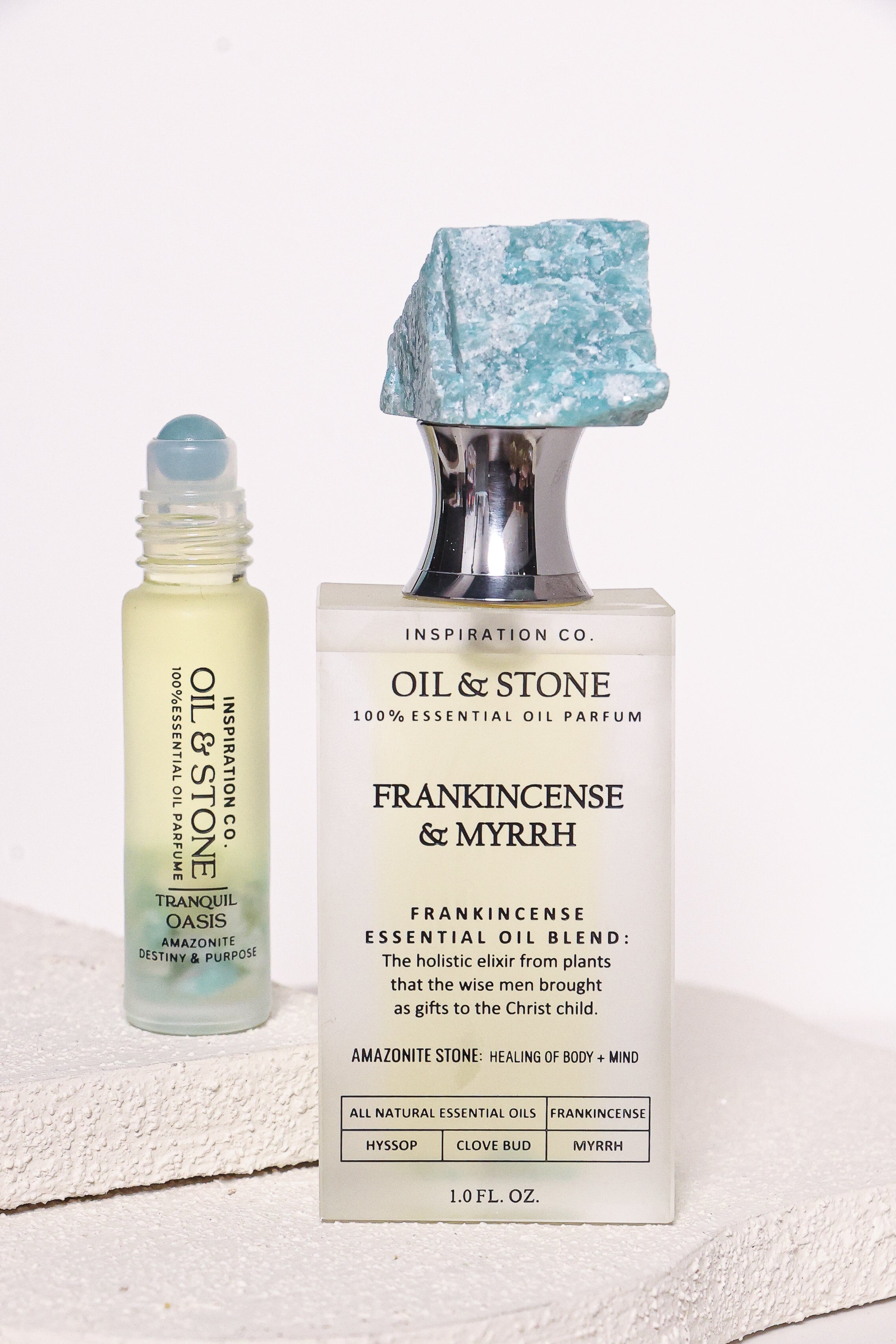FRANKINCENSE & MYRRH / TRANQUIL OASIS - AMAZONITE PREMIUM OIL PERFUME