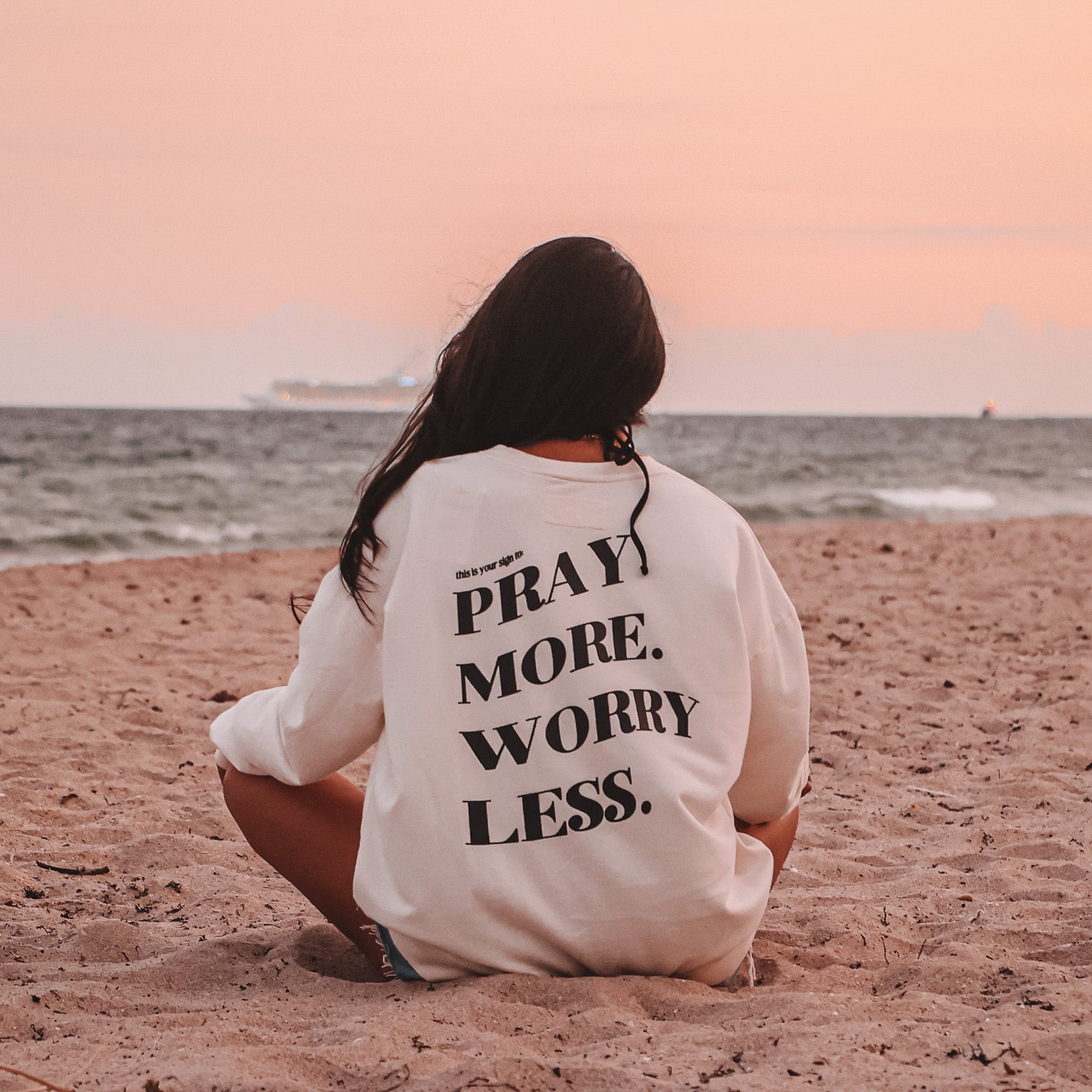 PRAY MORE. WORRY LESS - CREWNECK