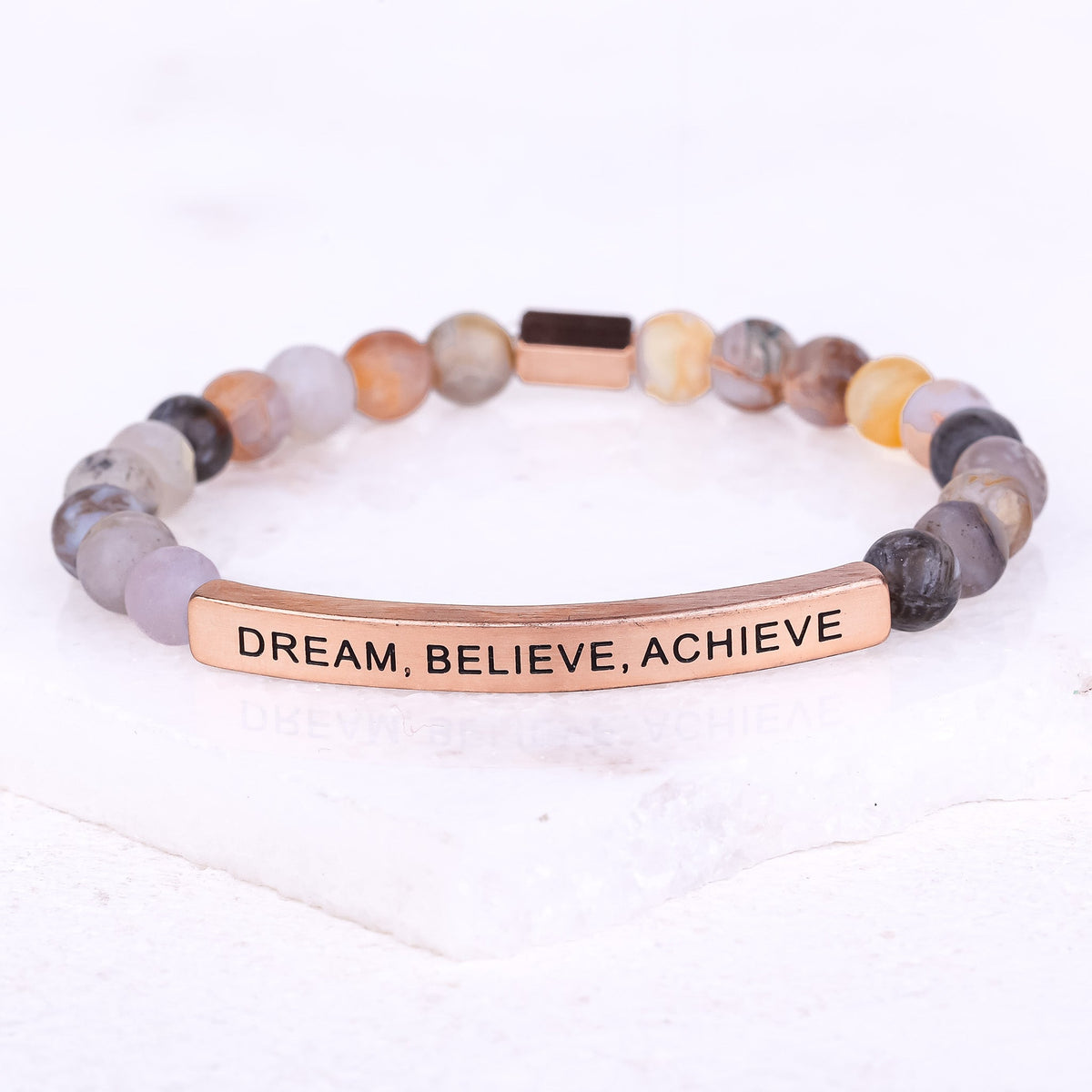 Engraved positive message braclet