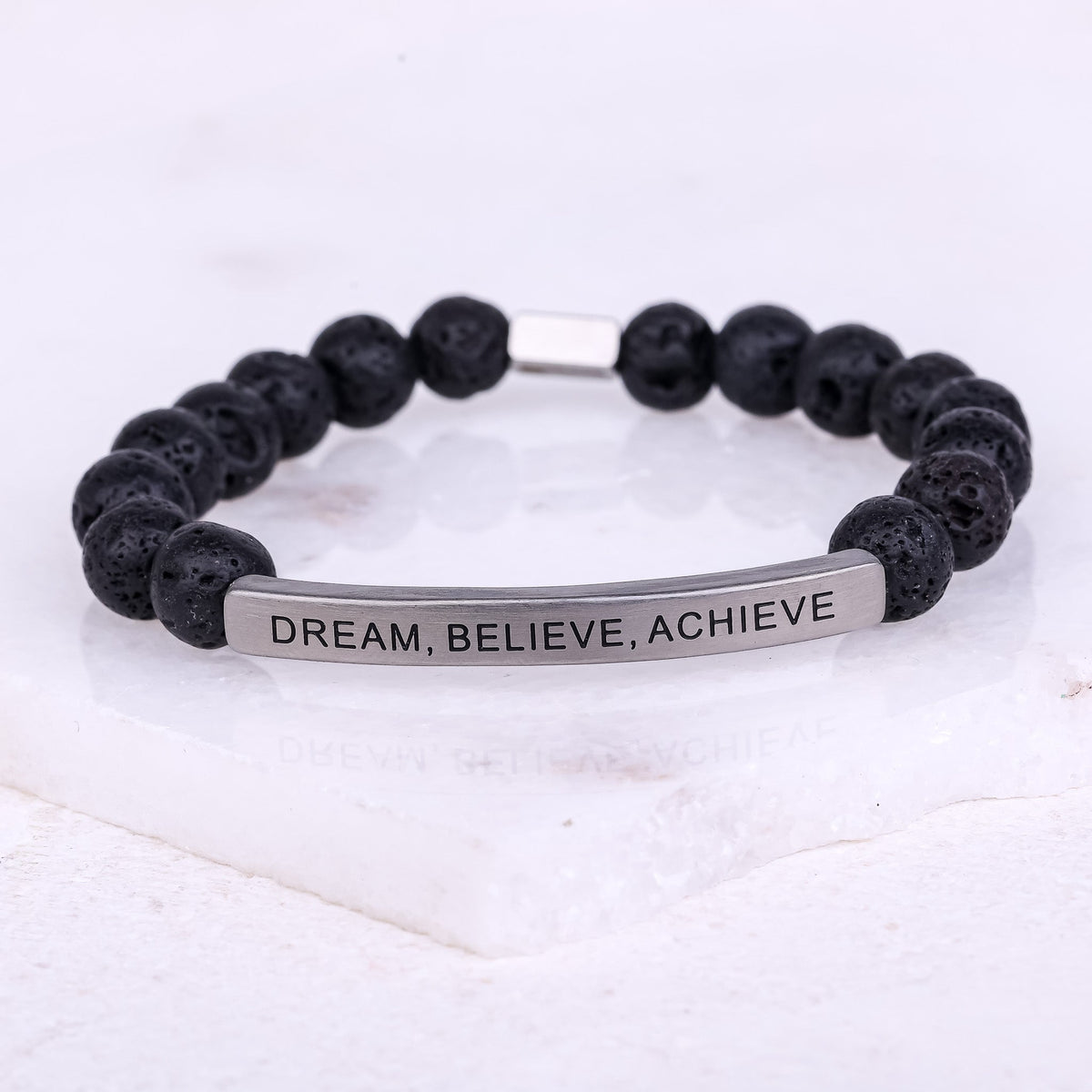 Earth stone engraved bracelet
