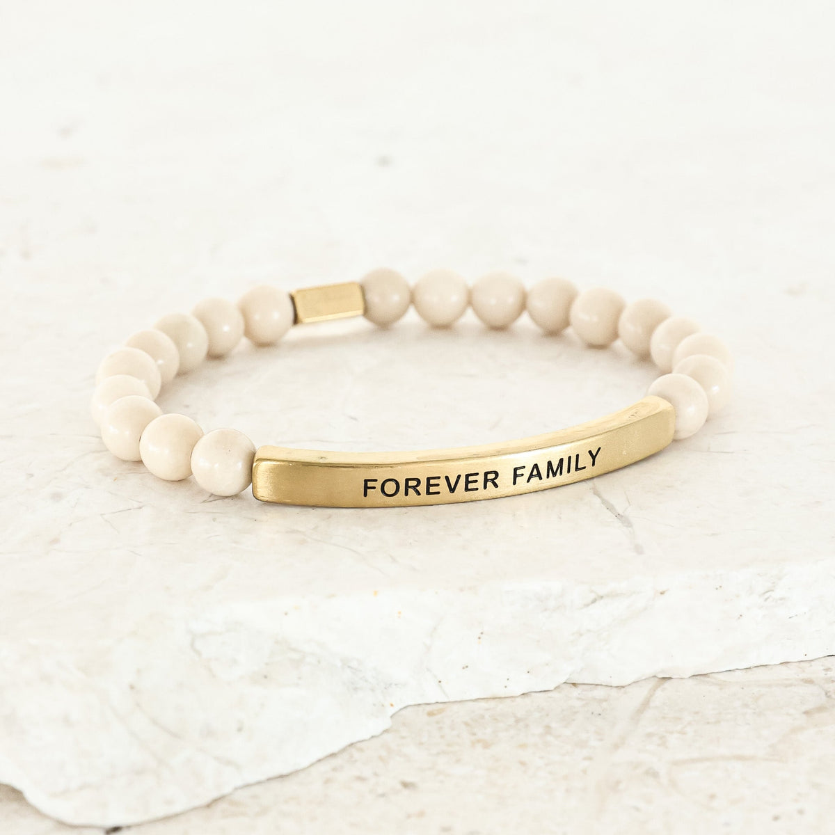 Engraved meaningful beaded bracelet
