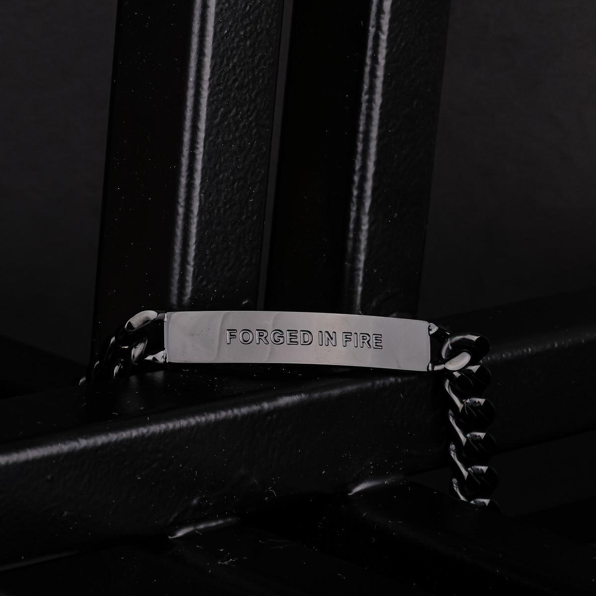 ENGRAVED BLACK METAL BRACELET