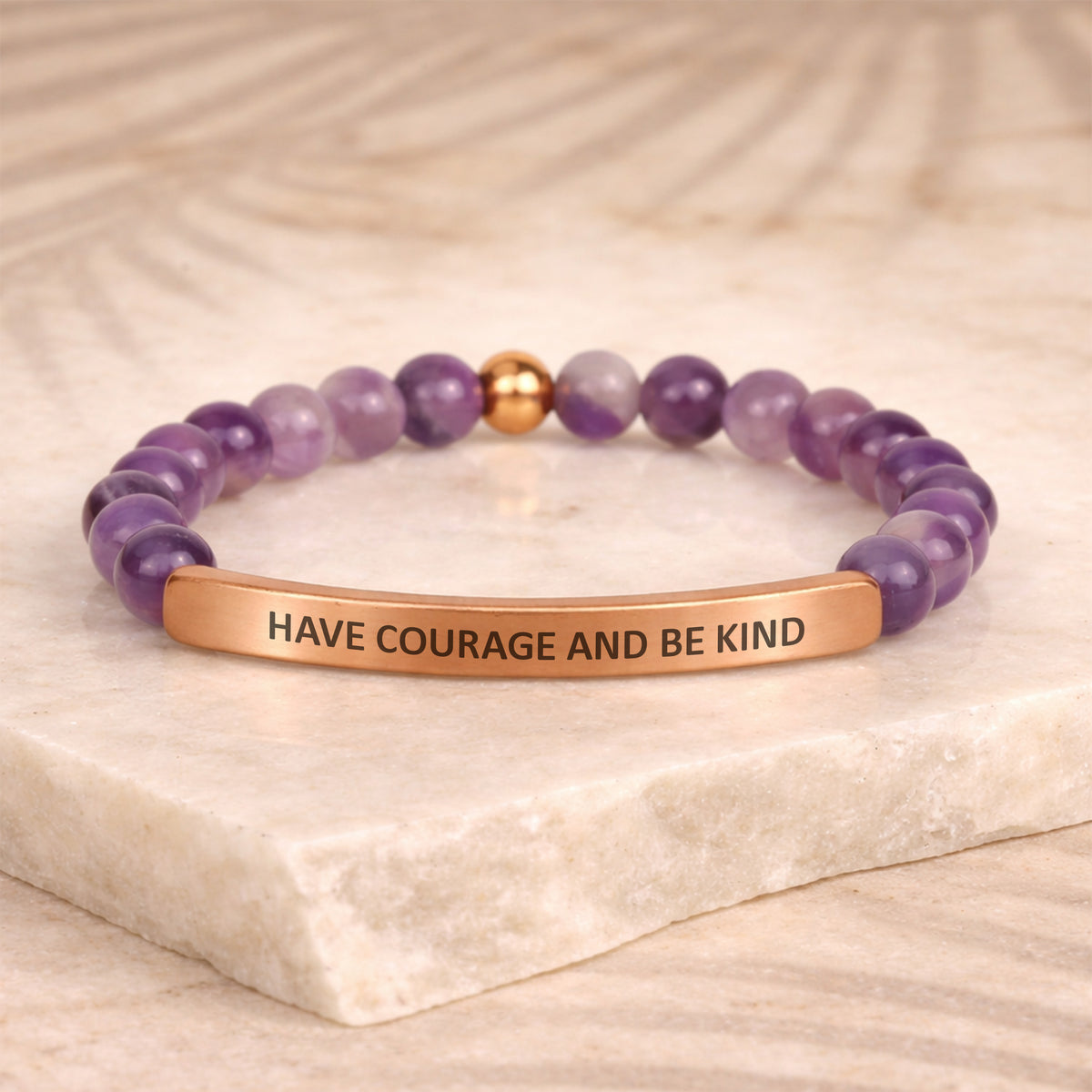 amethyst stone bracelet with engraving