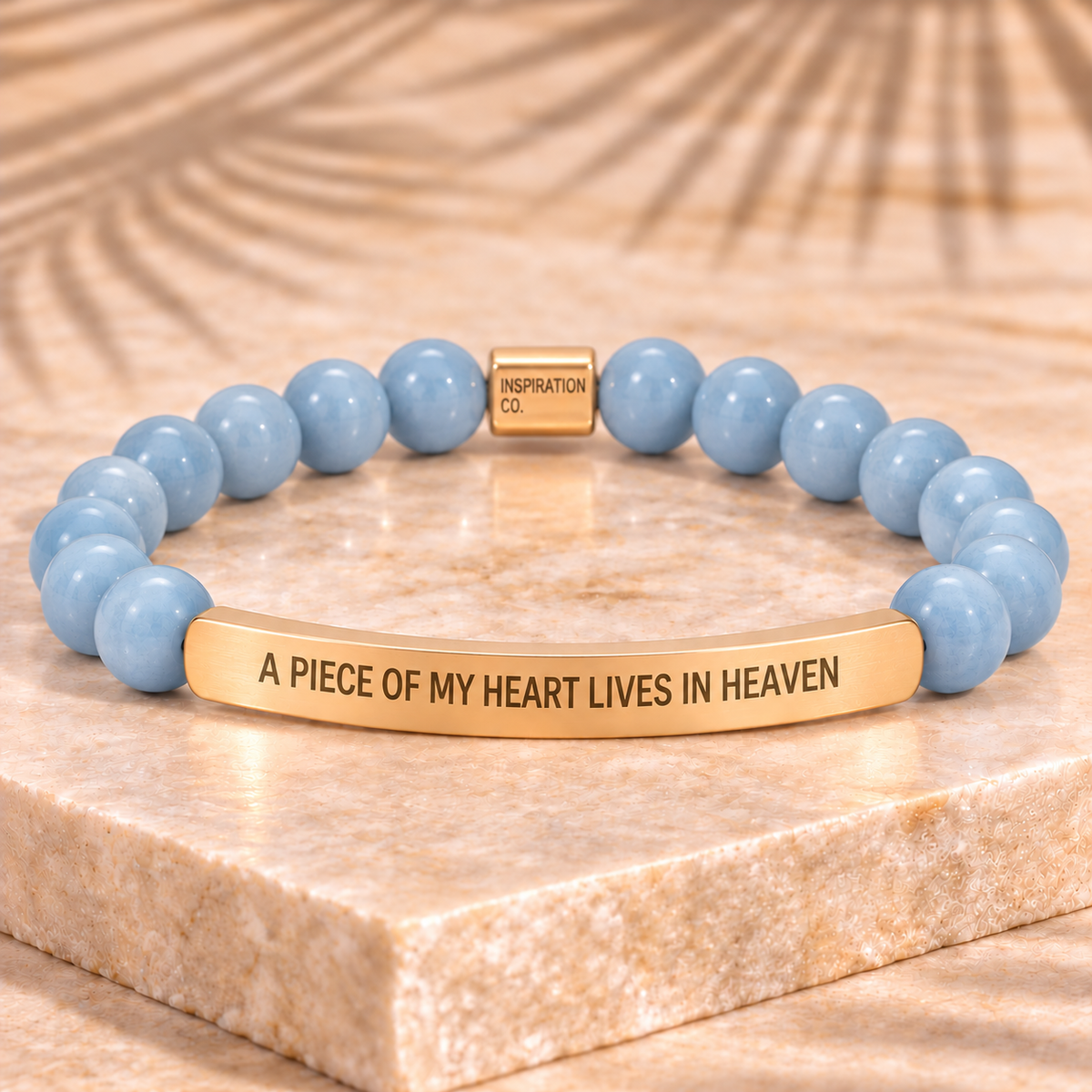 A PIECE OF MY HEART LIVES IN HEAVEN - ENGRAVED INSPIRATIONAL BRACELET