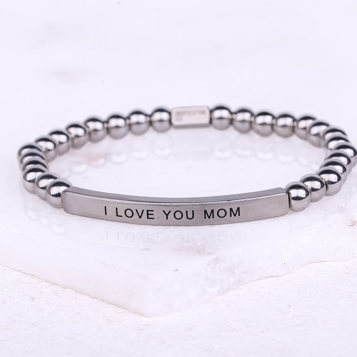 silver beaded bracelet gift for mothers