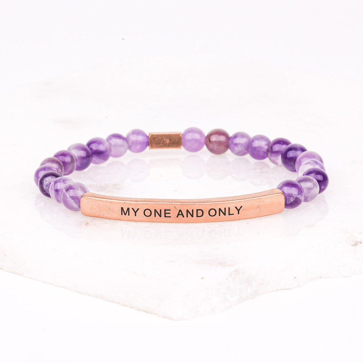 Meaningful romantic gift bracelet with MY ONE AND ONLY inscription