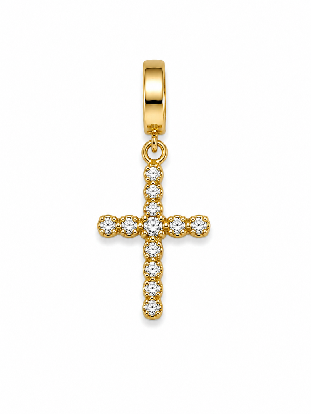 LARGE STUDDED CROSS CHARM