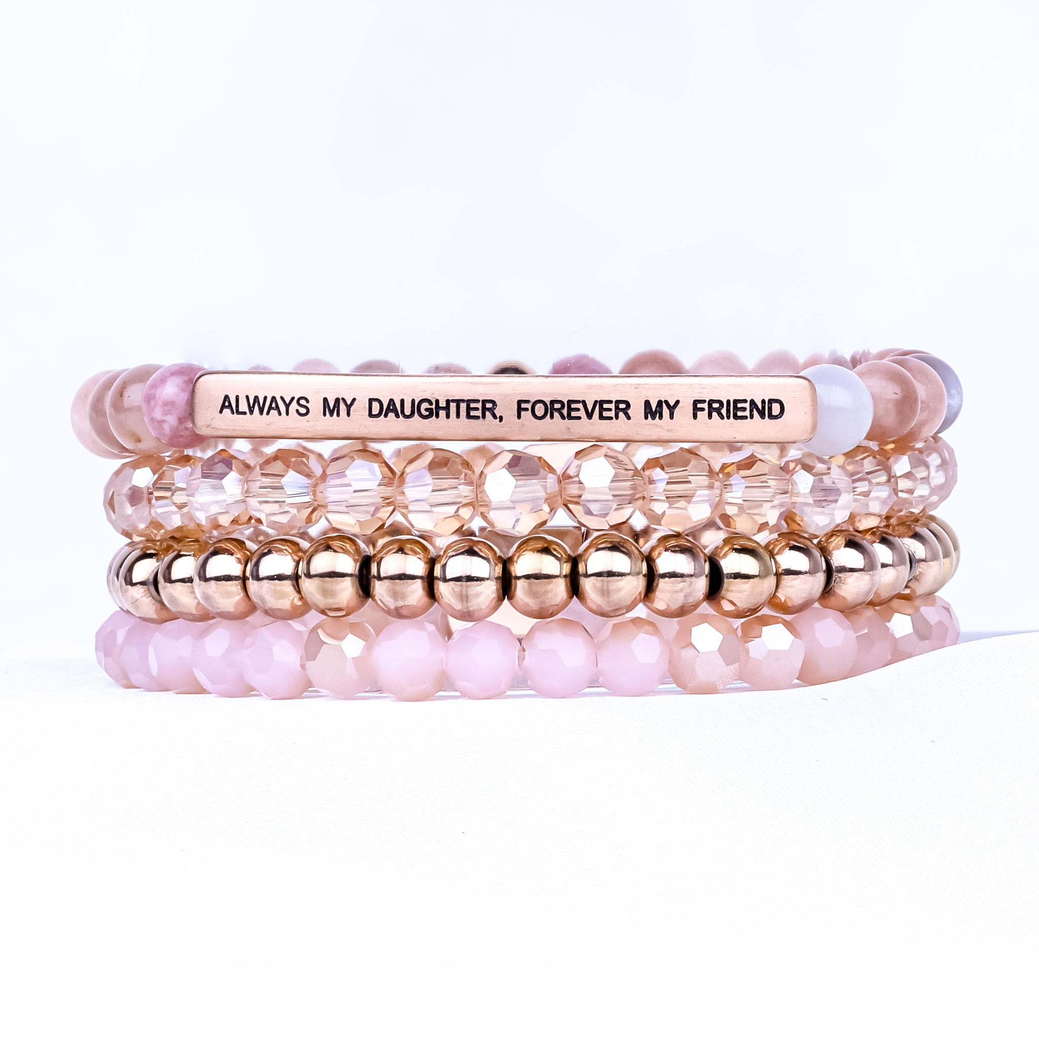 ALWAYS MY DAUGHTER 4 BRACELET GIFT SET - SUNSTONE - Inspiration Co.