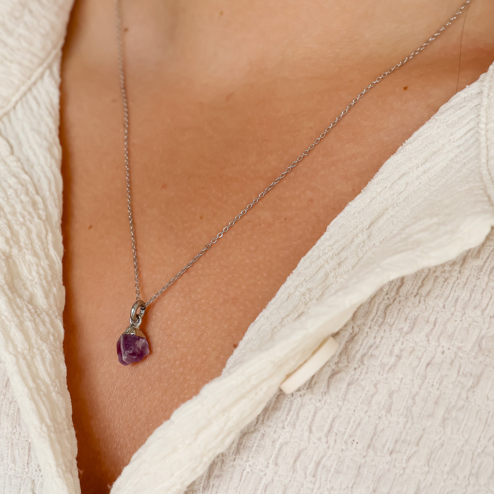 Amethyst(FEB) Raw Birthstone Charm - Inspiration Co.