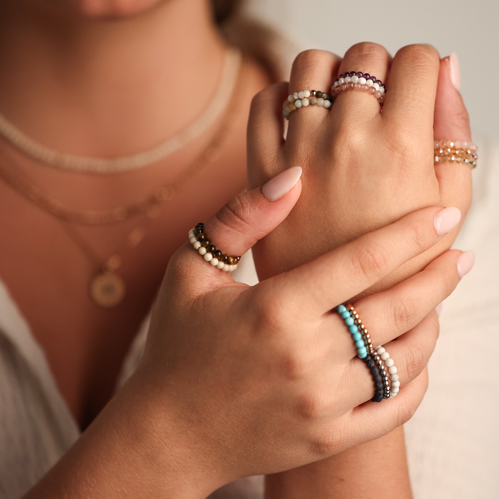 EARTHSTONE STRETCH RING - BAMBOO - Inspiration Co.