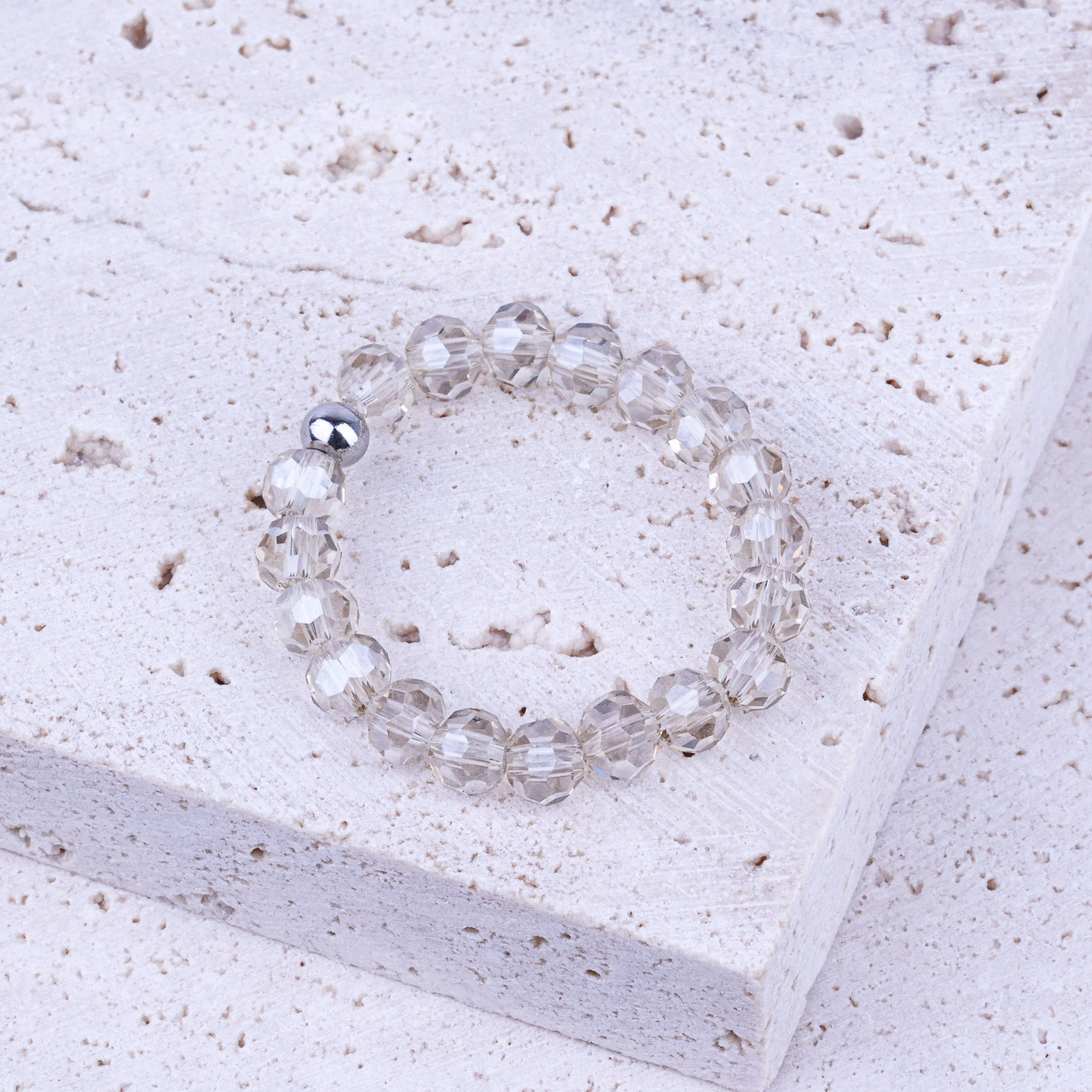 EARTHSTONE STRETCH RING - CHAMPAGNE CRYSTAL - Inspiration Co.