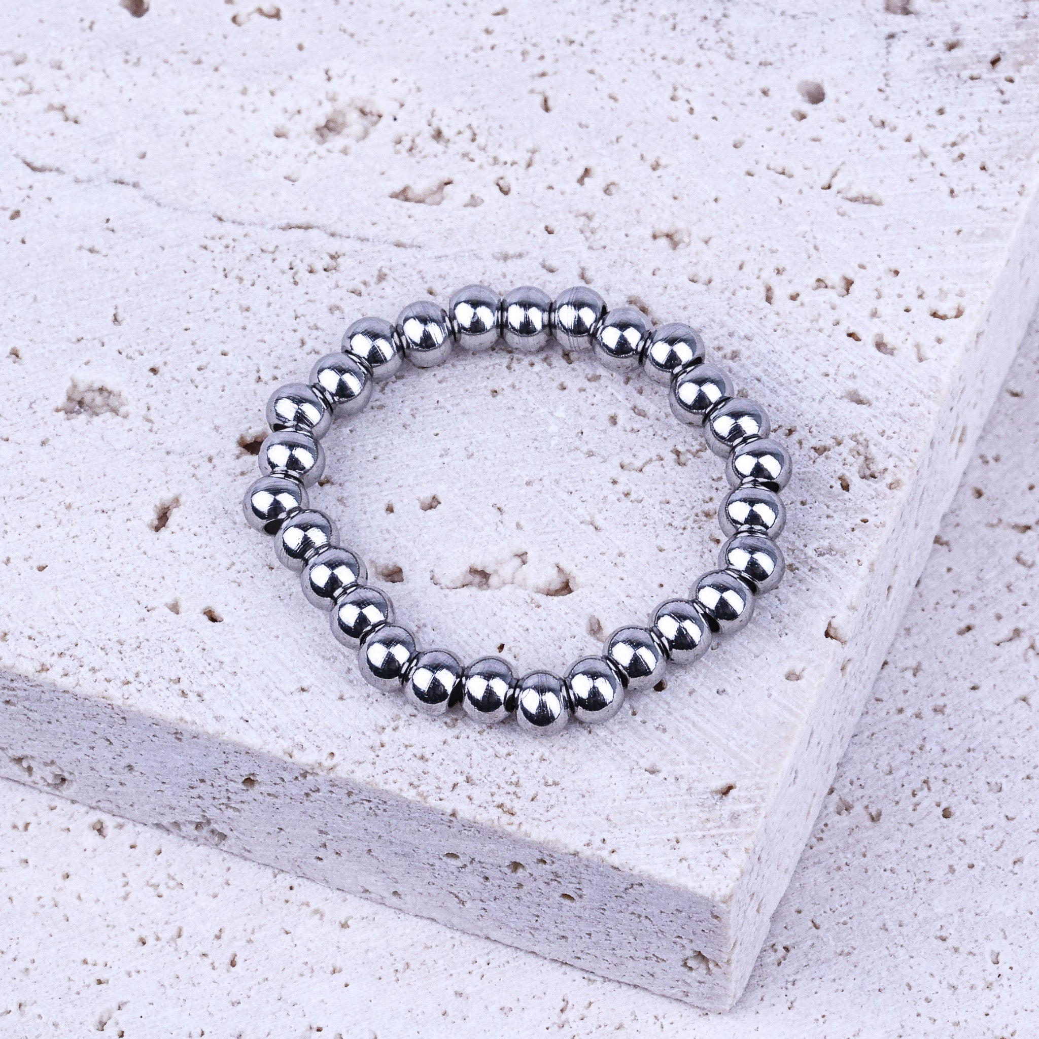 EARTHSTONE STRETCH RING - SILVER - Inspiration Co.