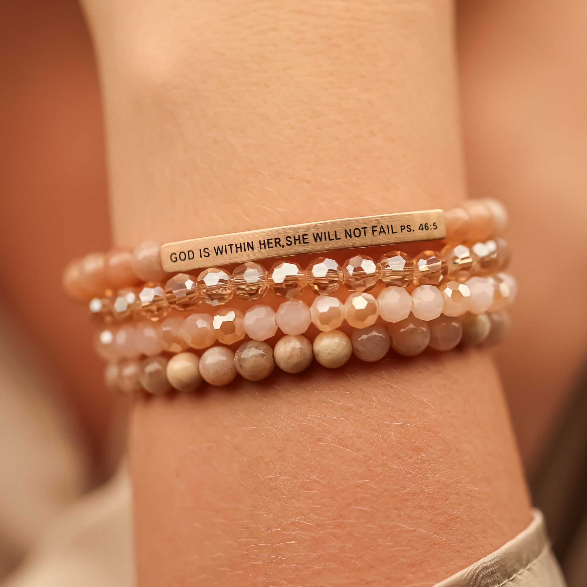 GOD IS WITHIN HER 4 BRACELET GIFT SET - SUNSTONE - Inspiration Co.