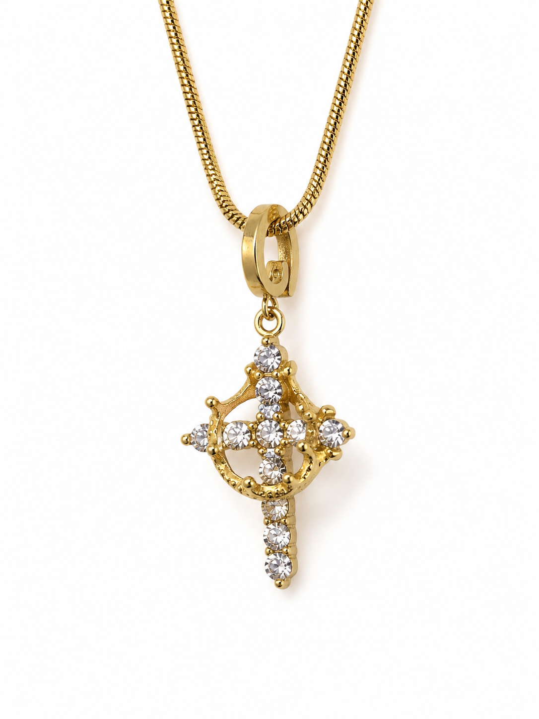 CROWNED CROSS CHARM