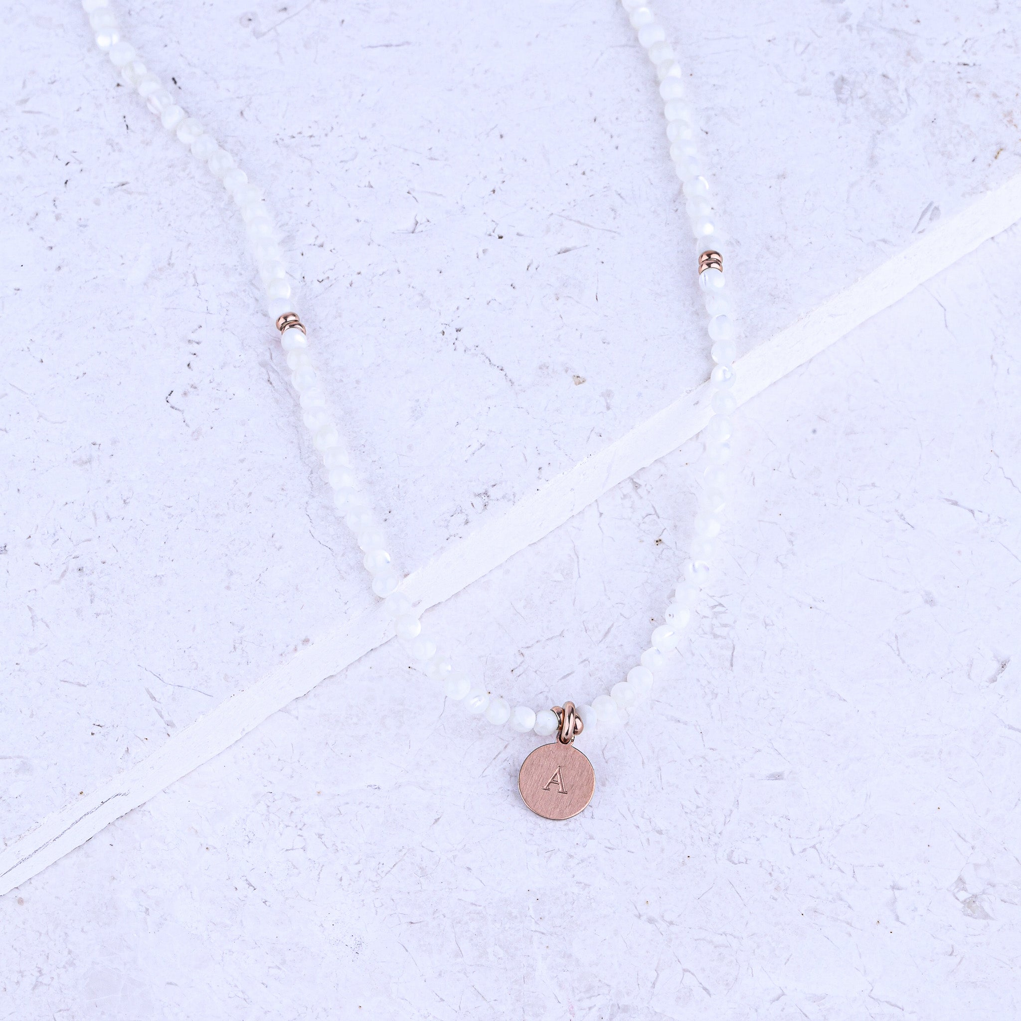 MICRO GEMSTONE NECKLACE - MOTHER OF PEARL - Inspiration Co.