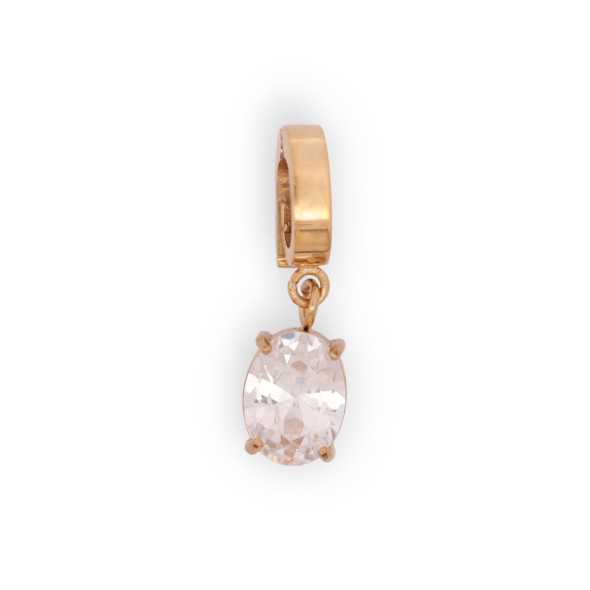OVAL BIRTHSTONE CHARM - DIAMOND (APRIL)