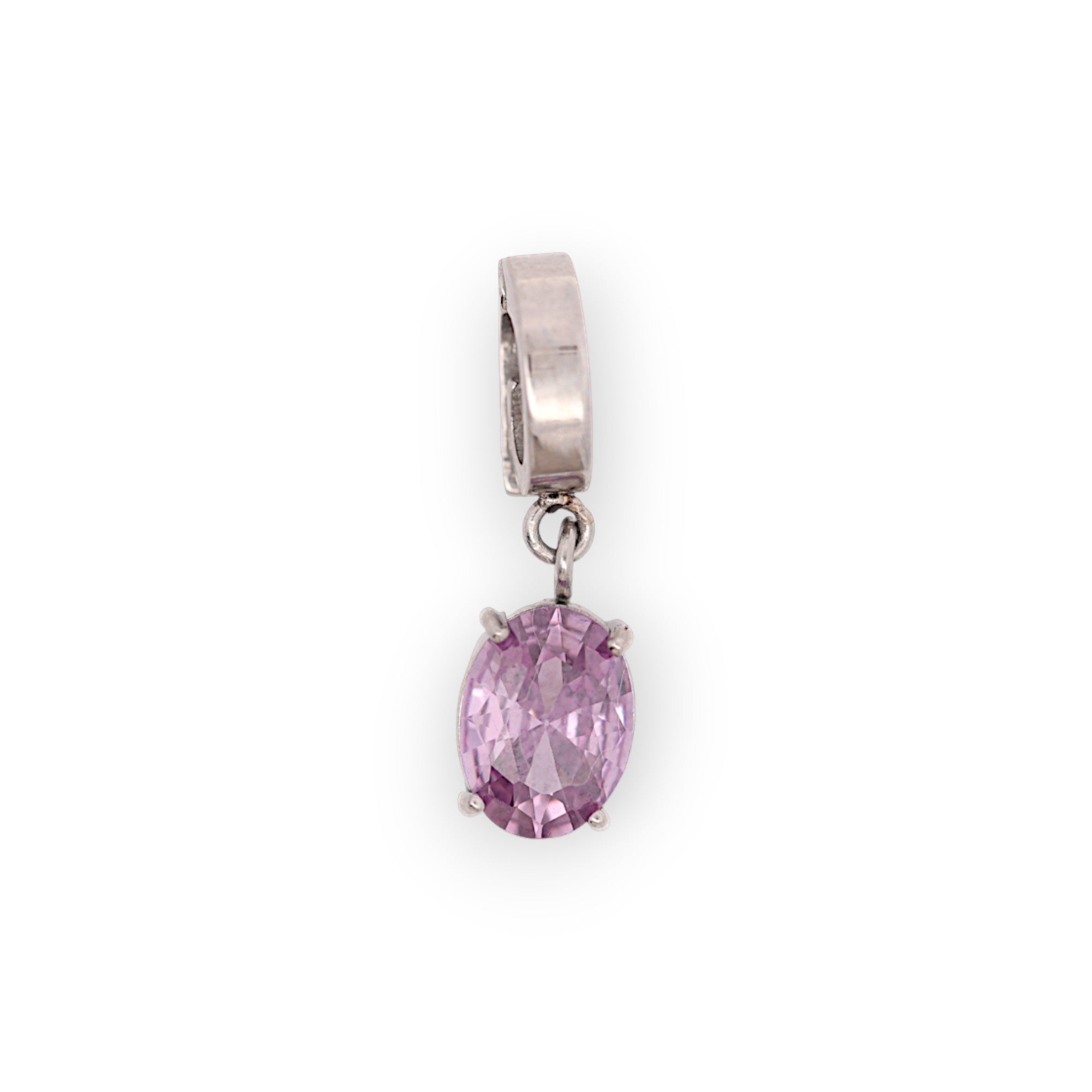 OVAL BIRTHSTONE CHARM - AMETHYST (FEB)