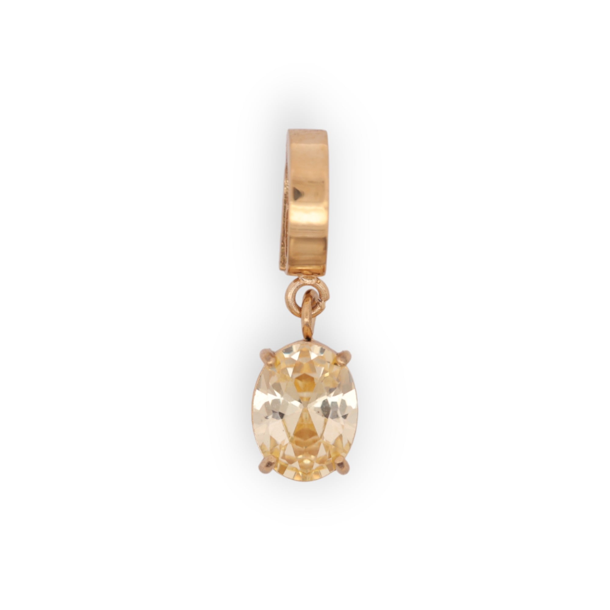 OVAL BIRTHSTONE CHARM - CITRINE (NOV)