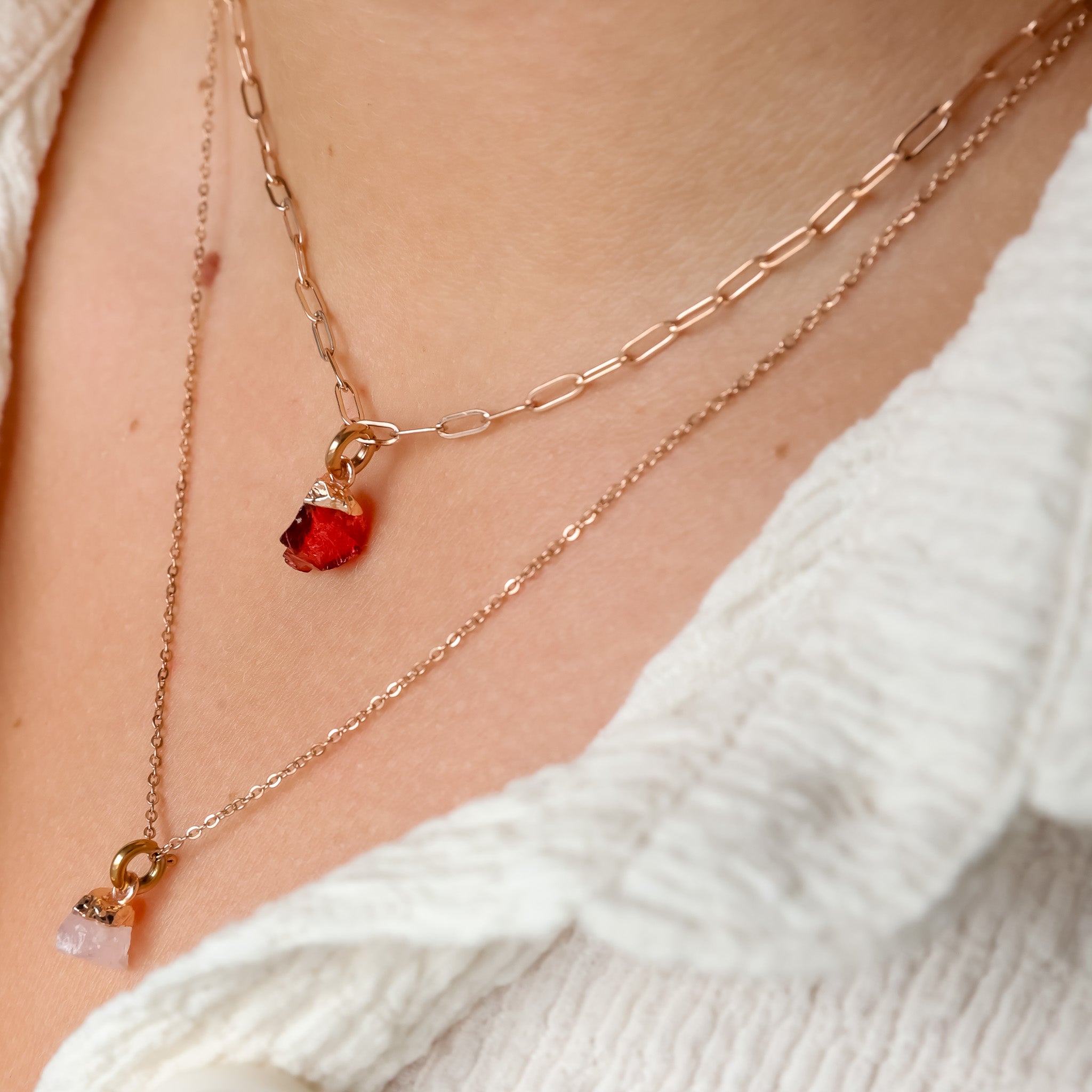 Rose Quartz(OCT) Raw Birthstone Charm - Inspiration Co.