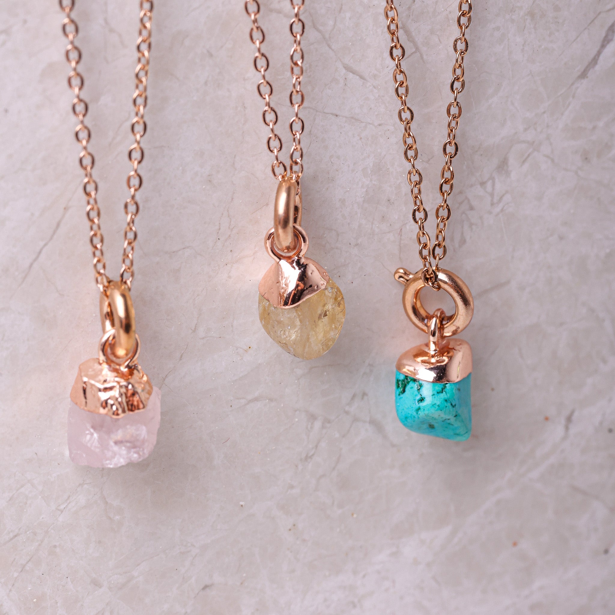 Rose Quartz(OCT) Raw Birthstone Charm - Inspiration Co.