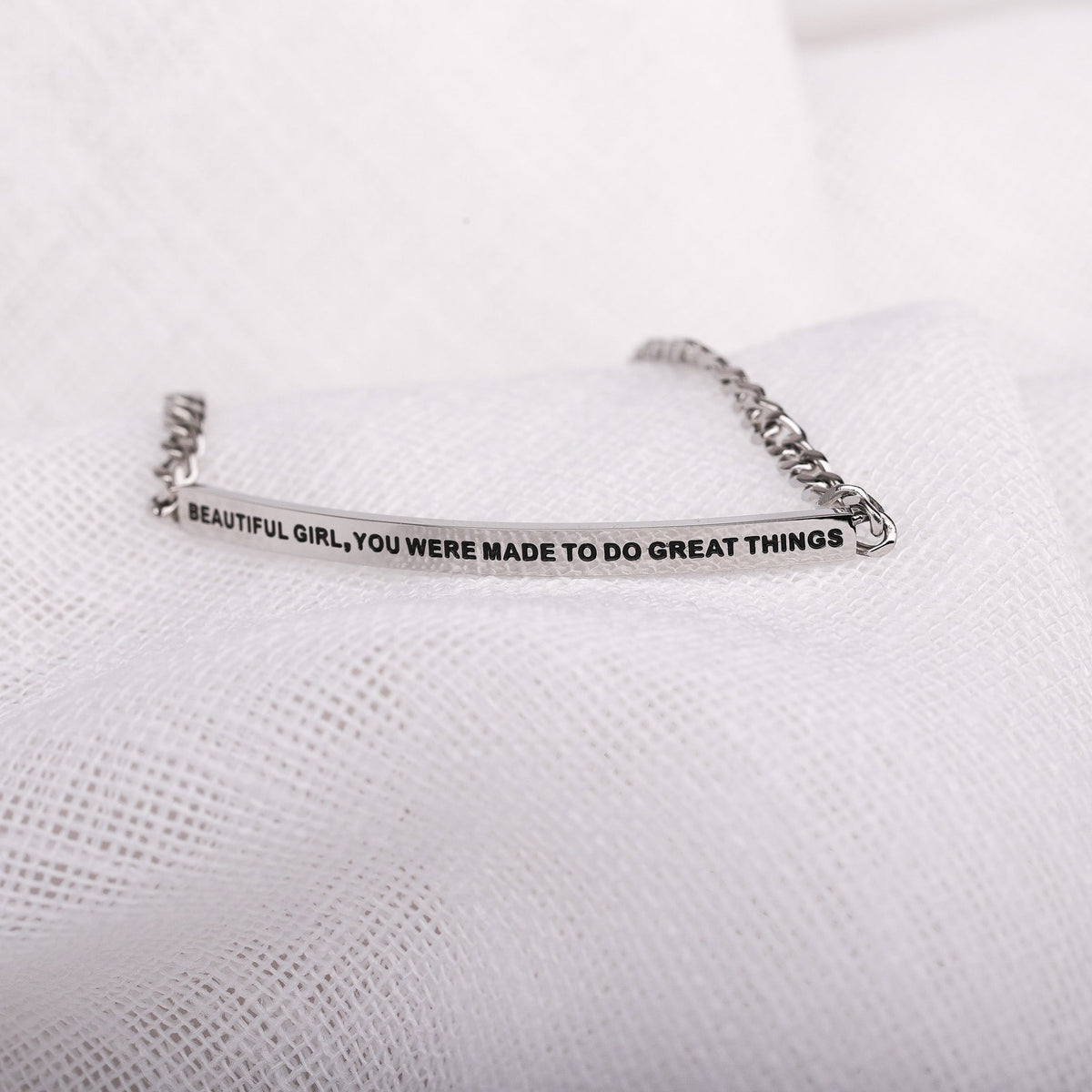 engraved inspirational chain bracelet