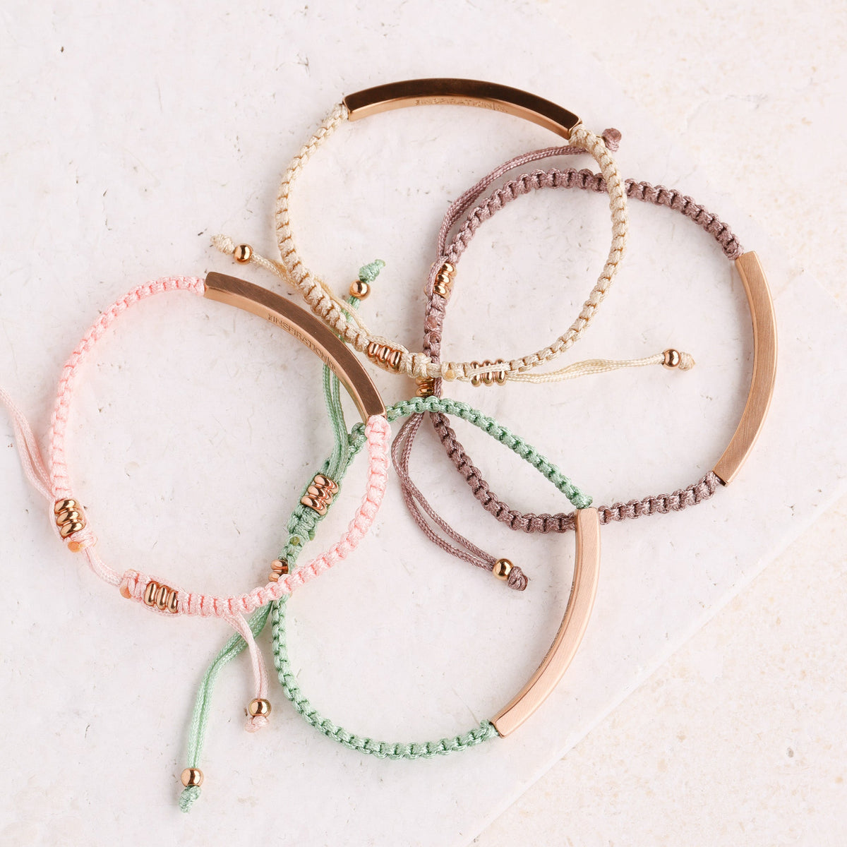 Adjustable engraved inspirational bracelet