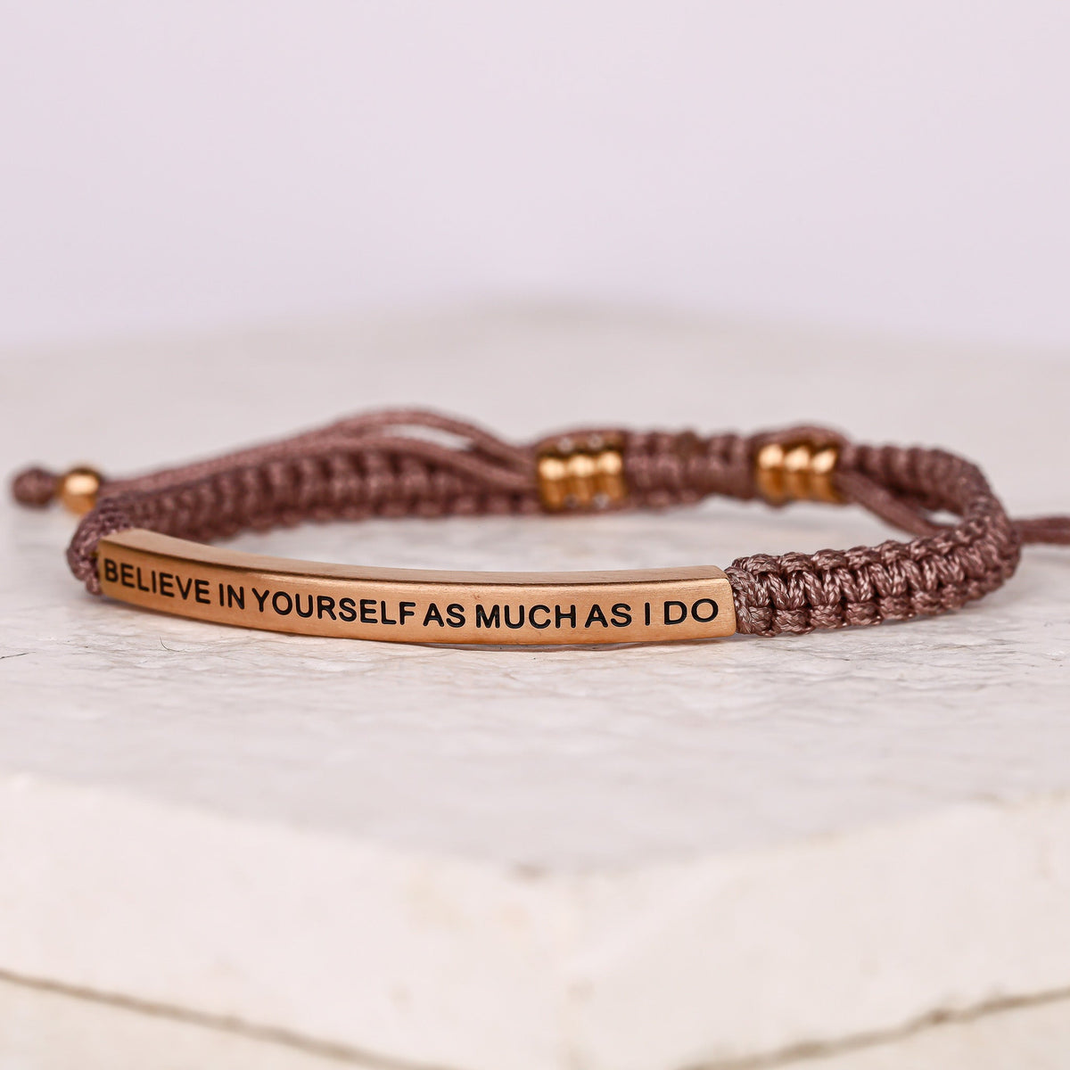 engraved inspirational message bracelet