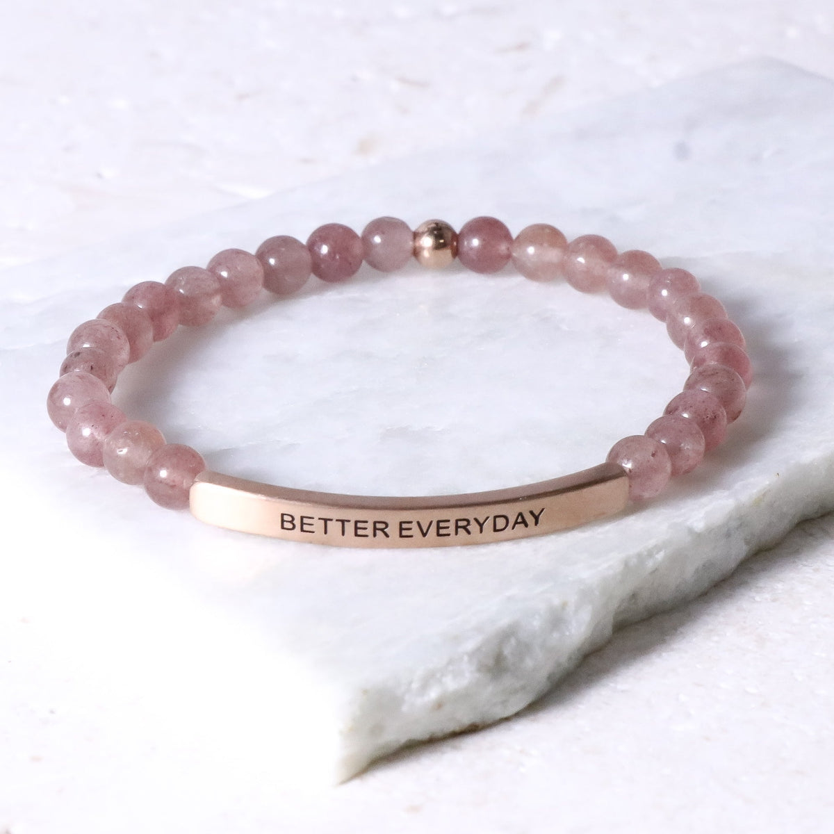 Gemstone engraved bracelet
