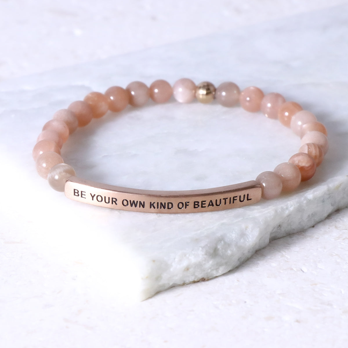 engraved beaded inspirational bracelet