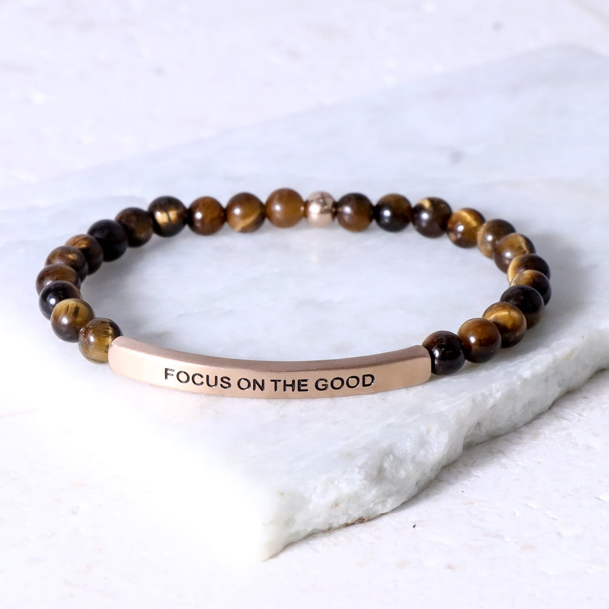 Gemstone engraved bracelet