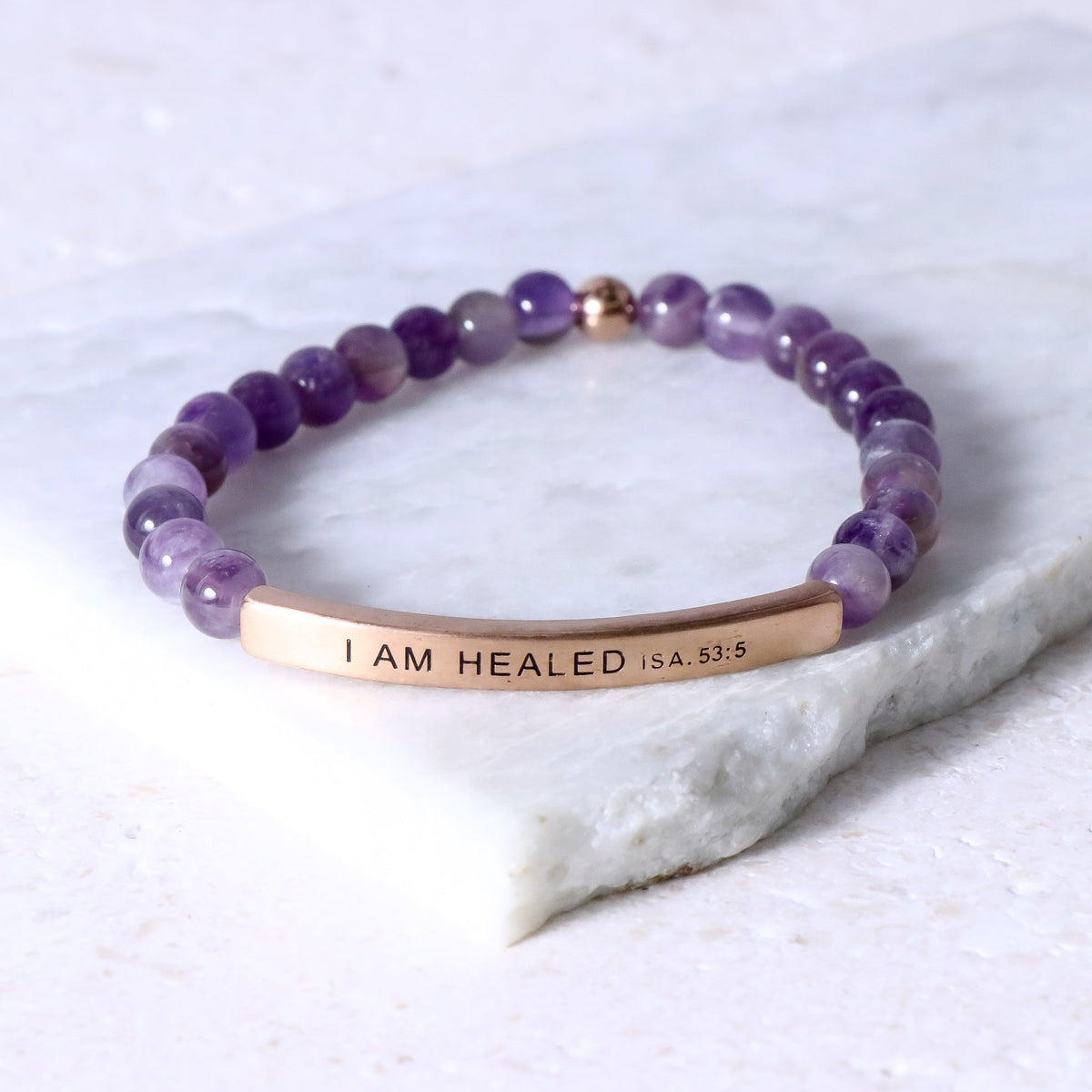 gemstone beaded inspirational bracelet