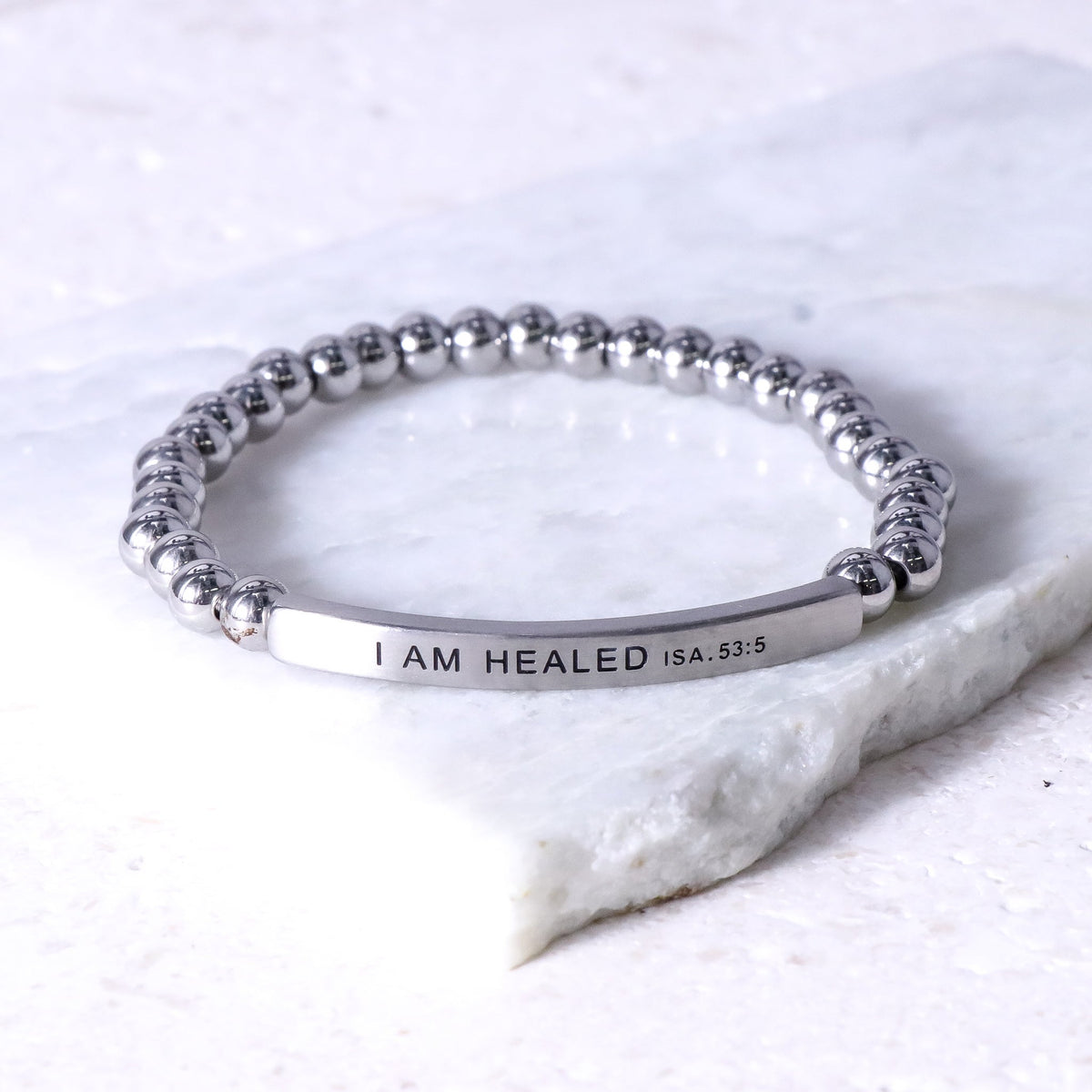 silver engraved scripture bracelet