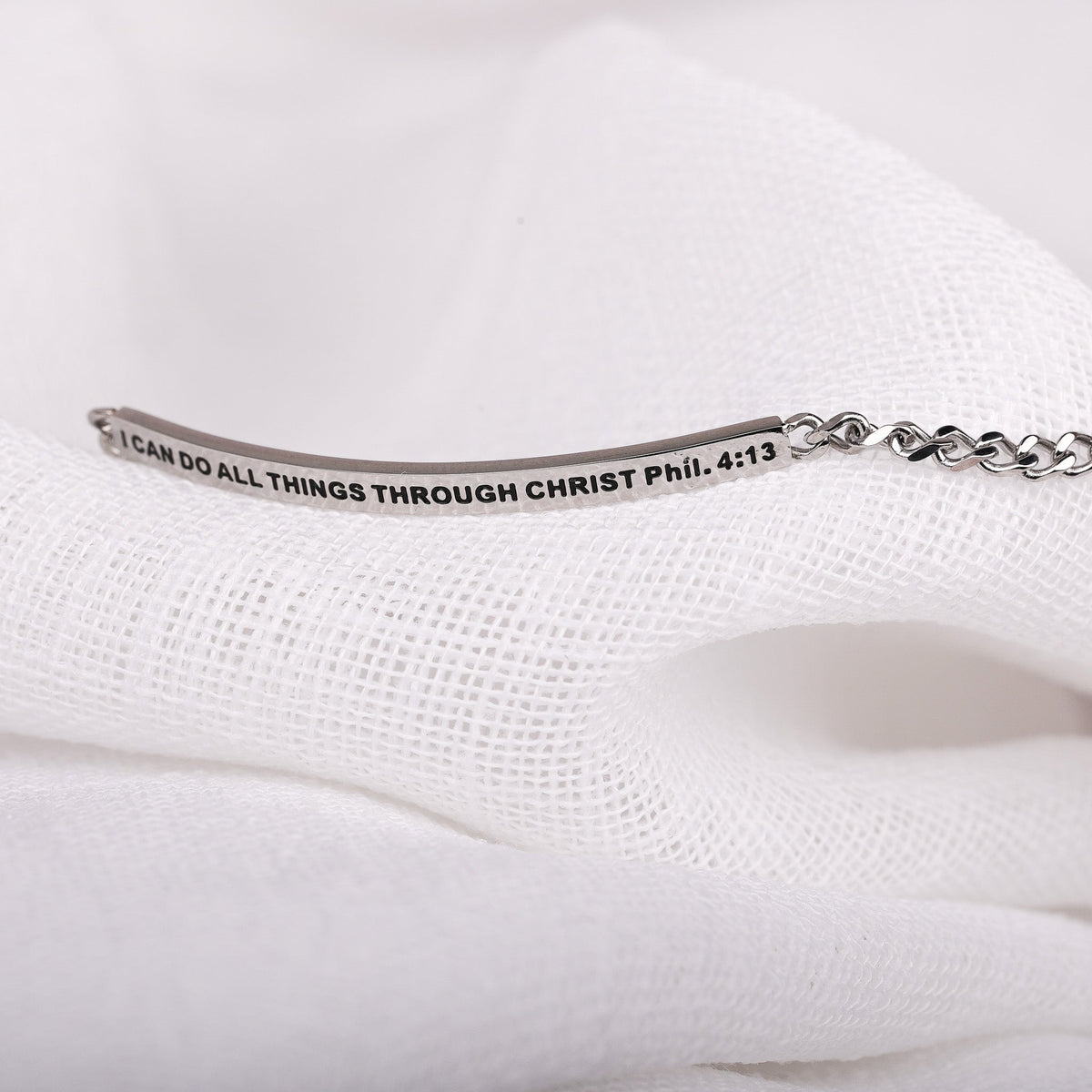 engraved bible verse chain bracelet