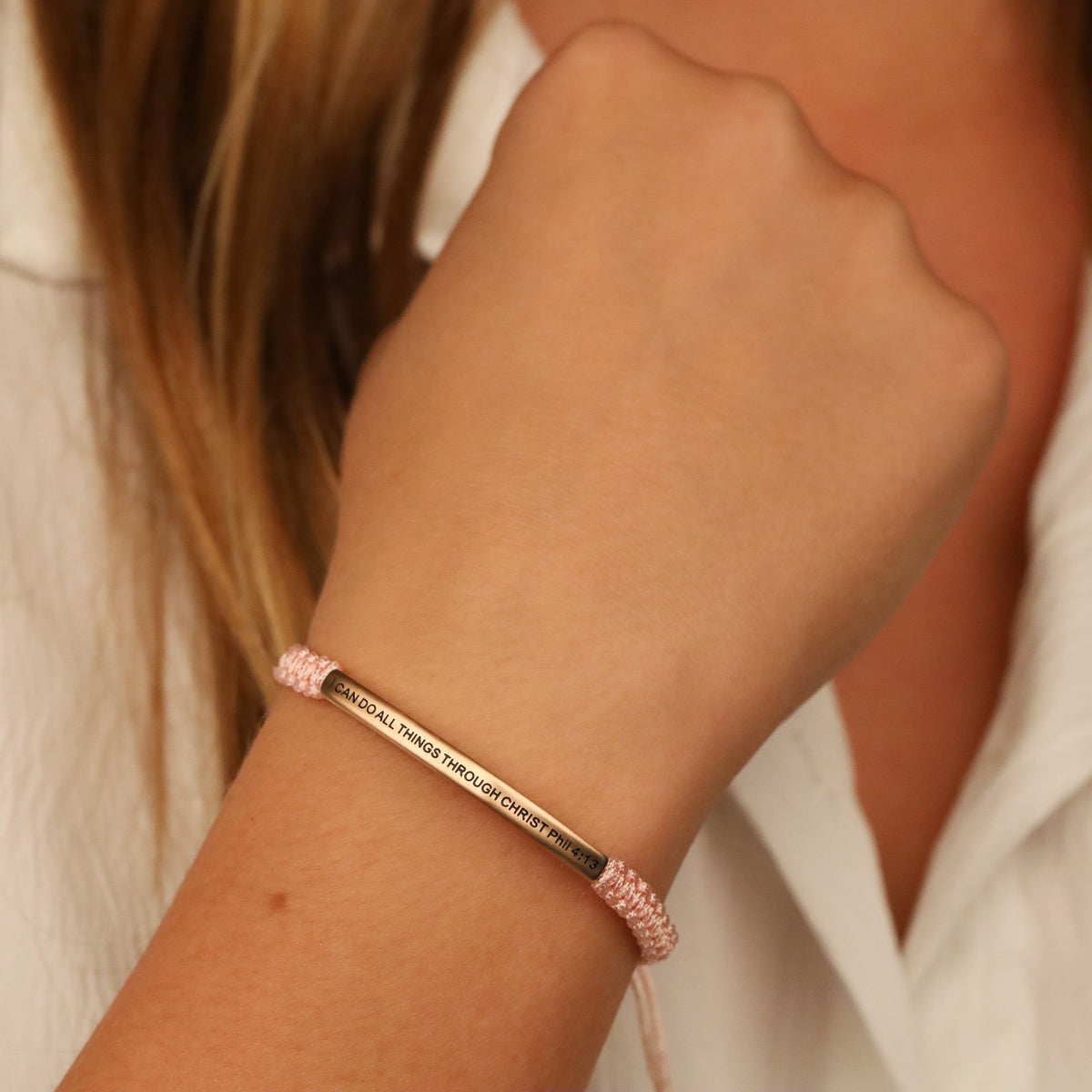 inspirational engraved bible verse bracelet