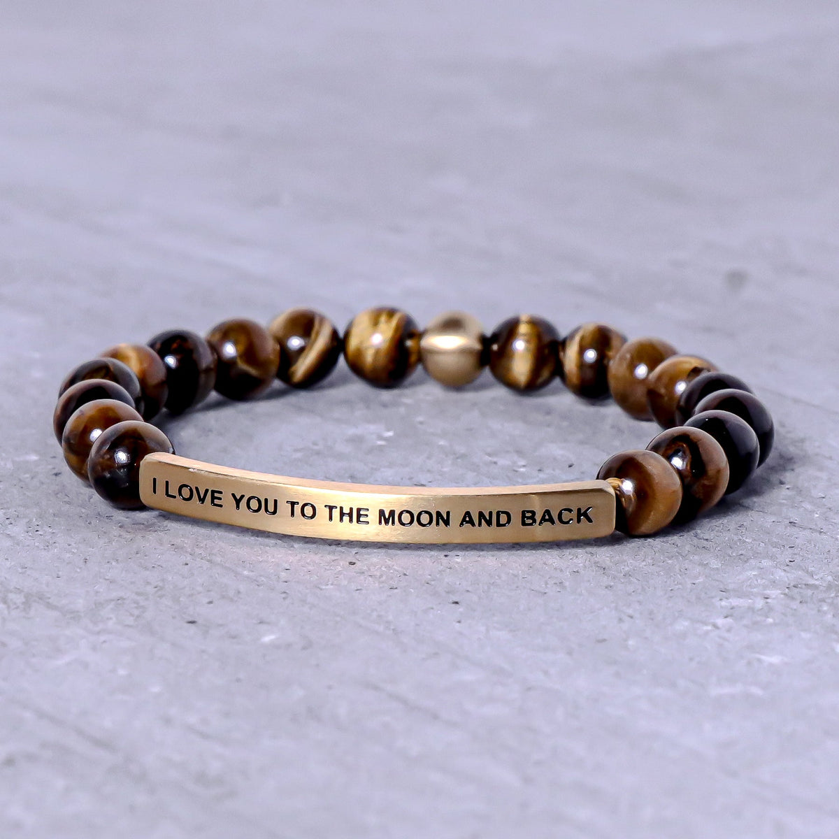 tiger eye engraved bracelet for men