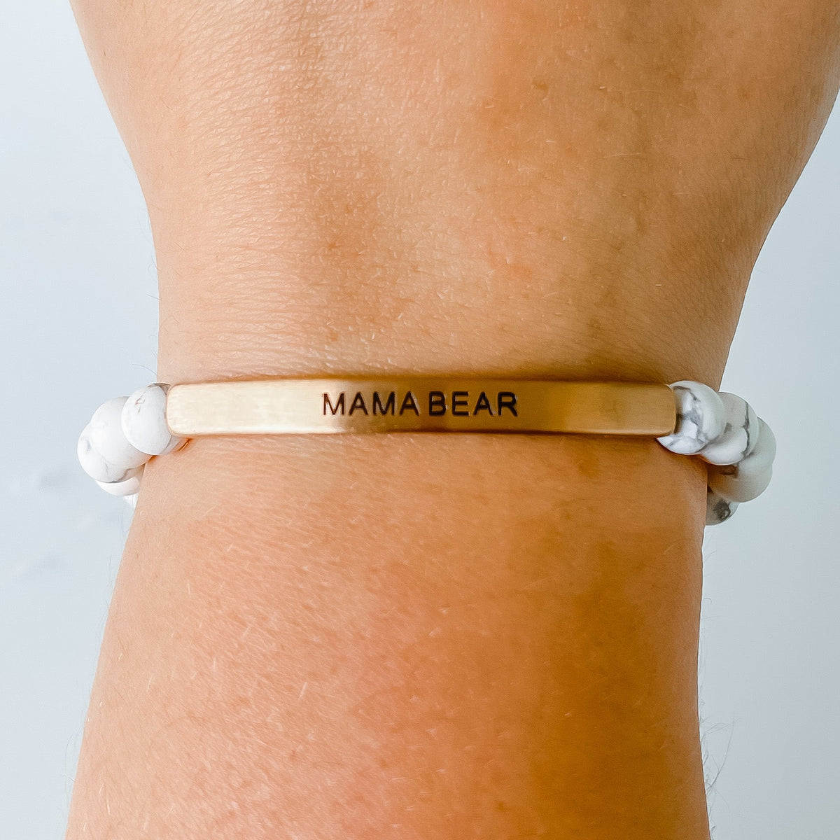 Mama Bear inspirational bracelet celebrating motherhood and unconditional love