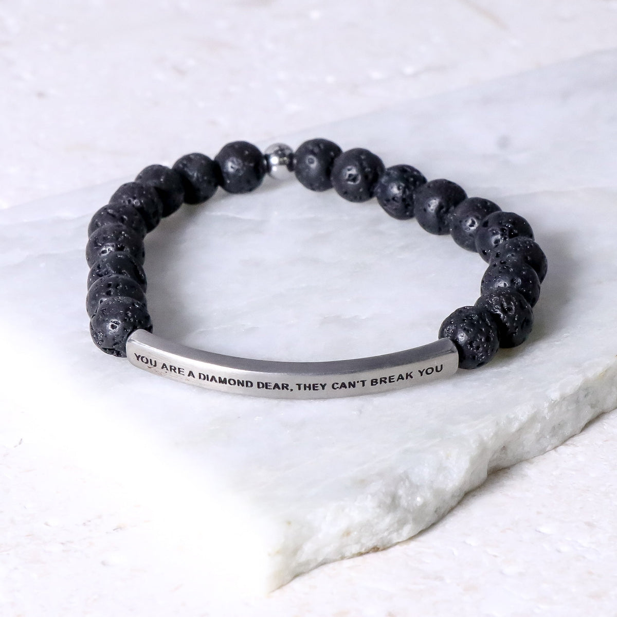 lava stone inspirational bracelet