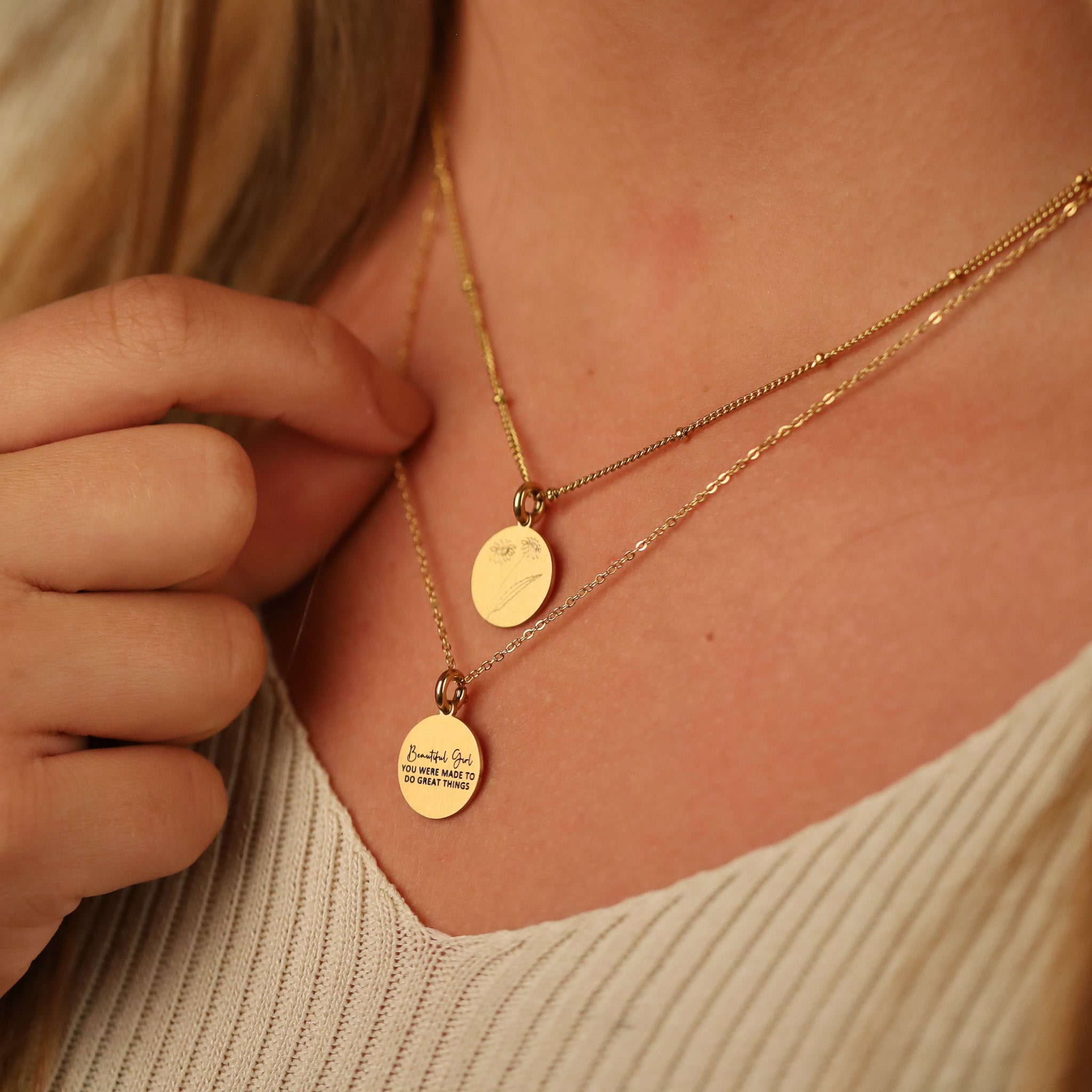 BEAUTIFUL GIRL, YOU WERE MADE TO DO GREAT THINGS PENDANT - Inspiration Co.