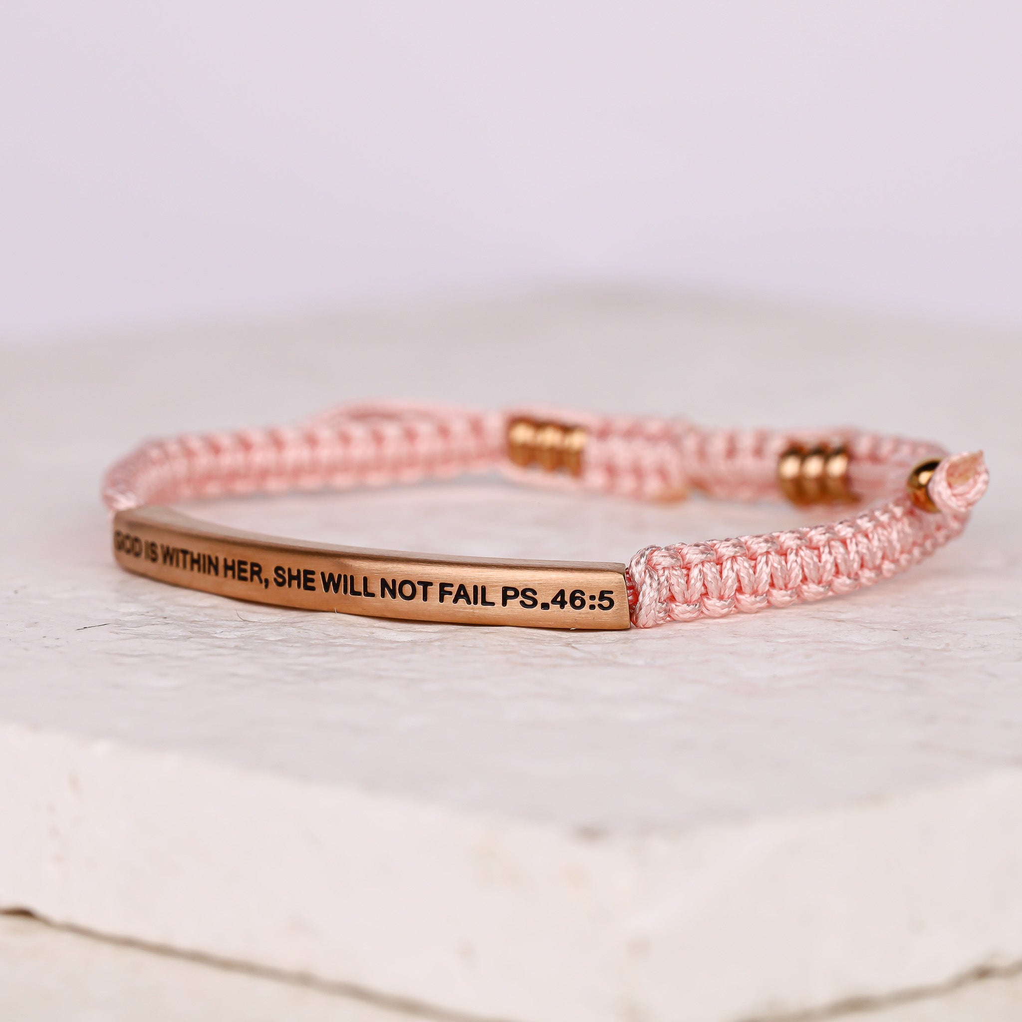 GOD IS WITHIN HER, SHE WILL NOT FAIL ROPE BRACELET - Inspiration Co.