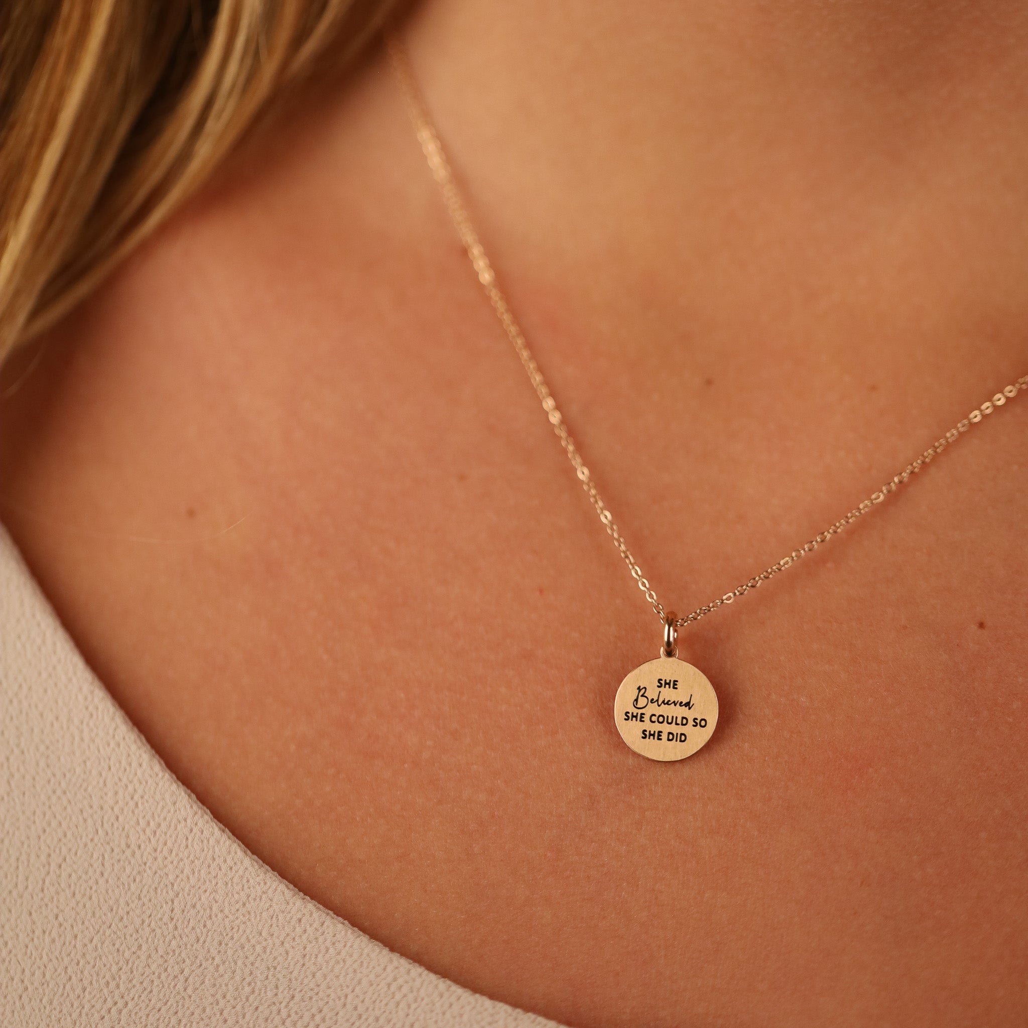 SHE BELIEVED SHE COULD SO SHE DID PENDANT - Inspiration Co.
