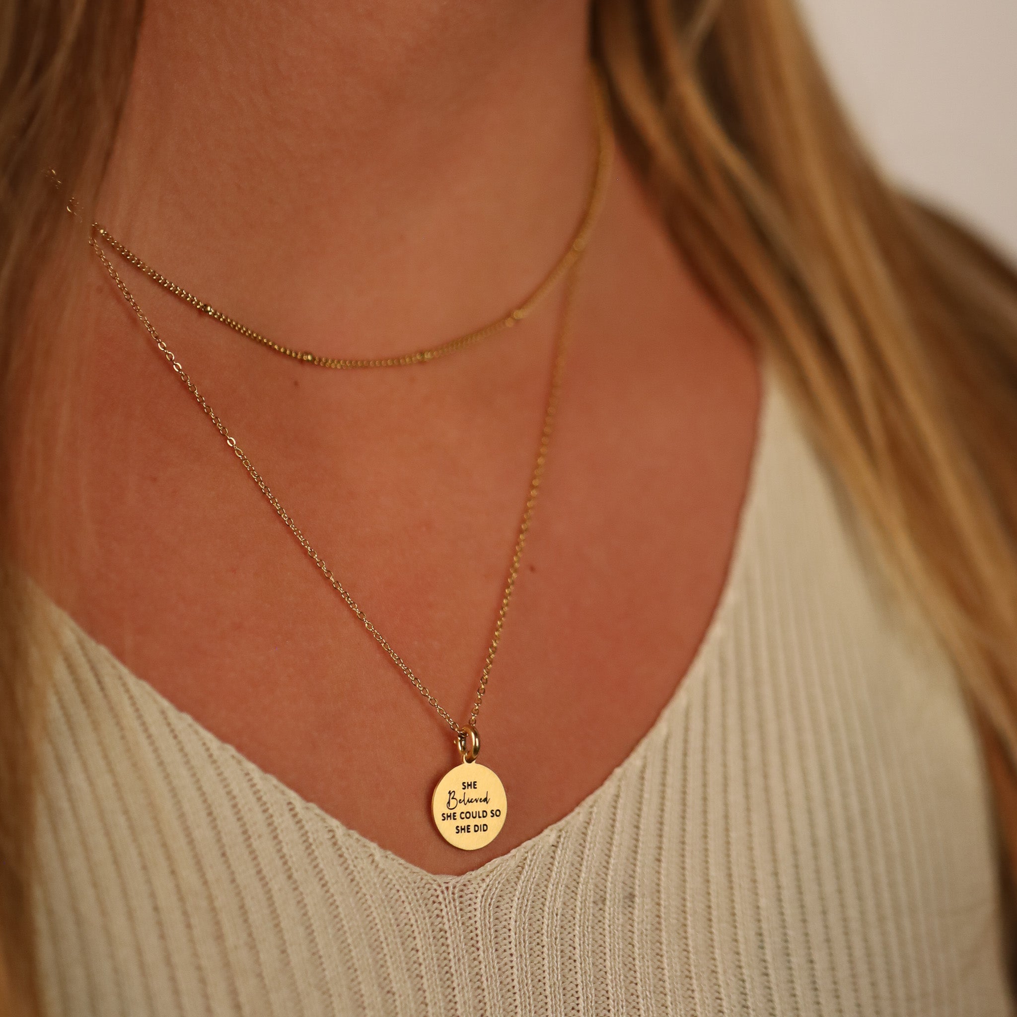 SHE BELIEVED SHE COULD SO SHE DID PENDANT - Inspiration Co.