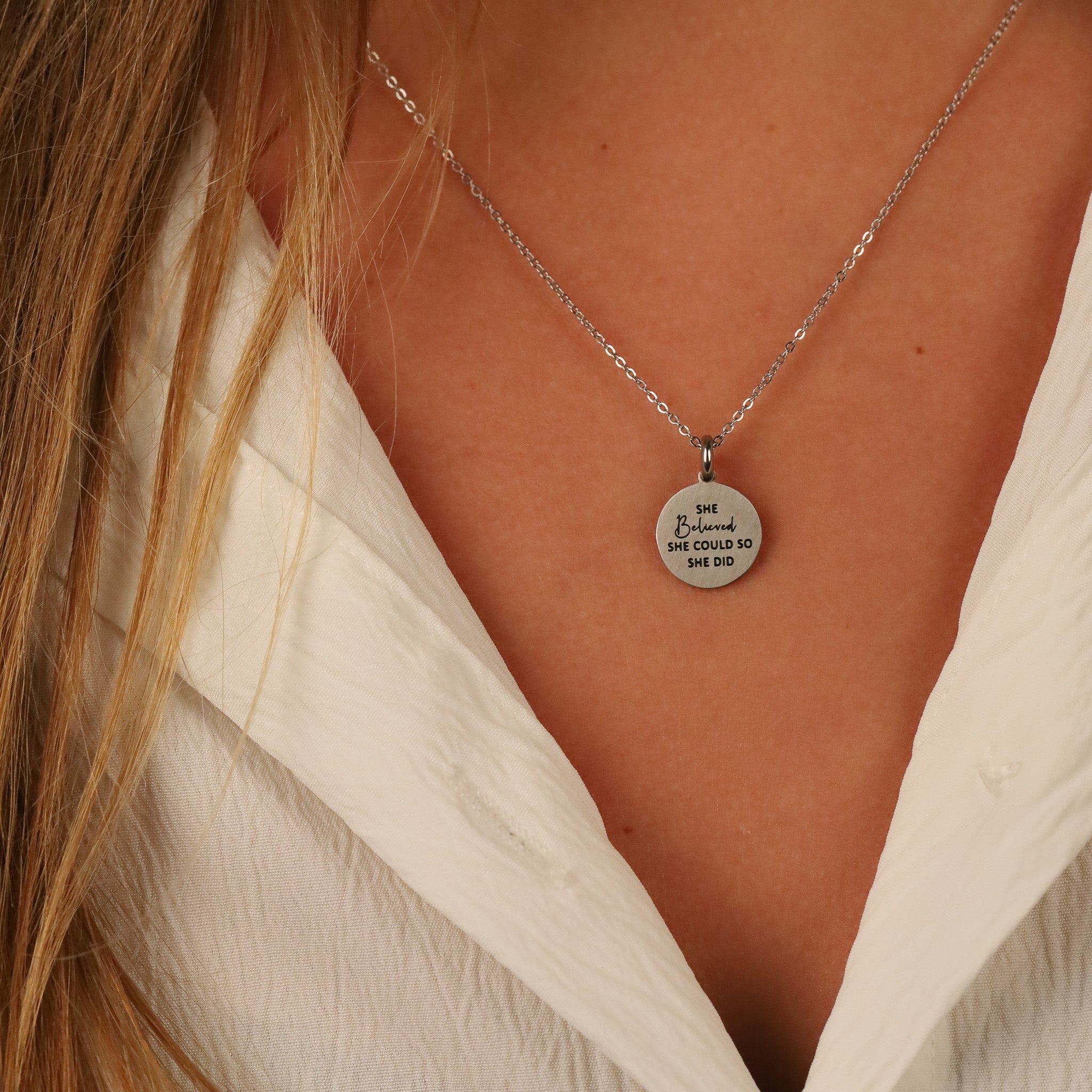 SHE BELIEVED SHE COULD SO SHE DID PENDANT - Inspiration Co.