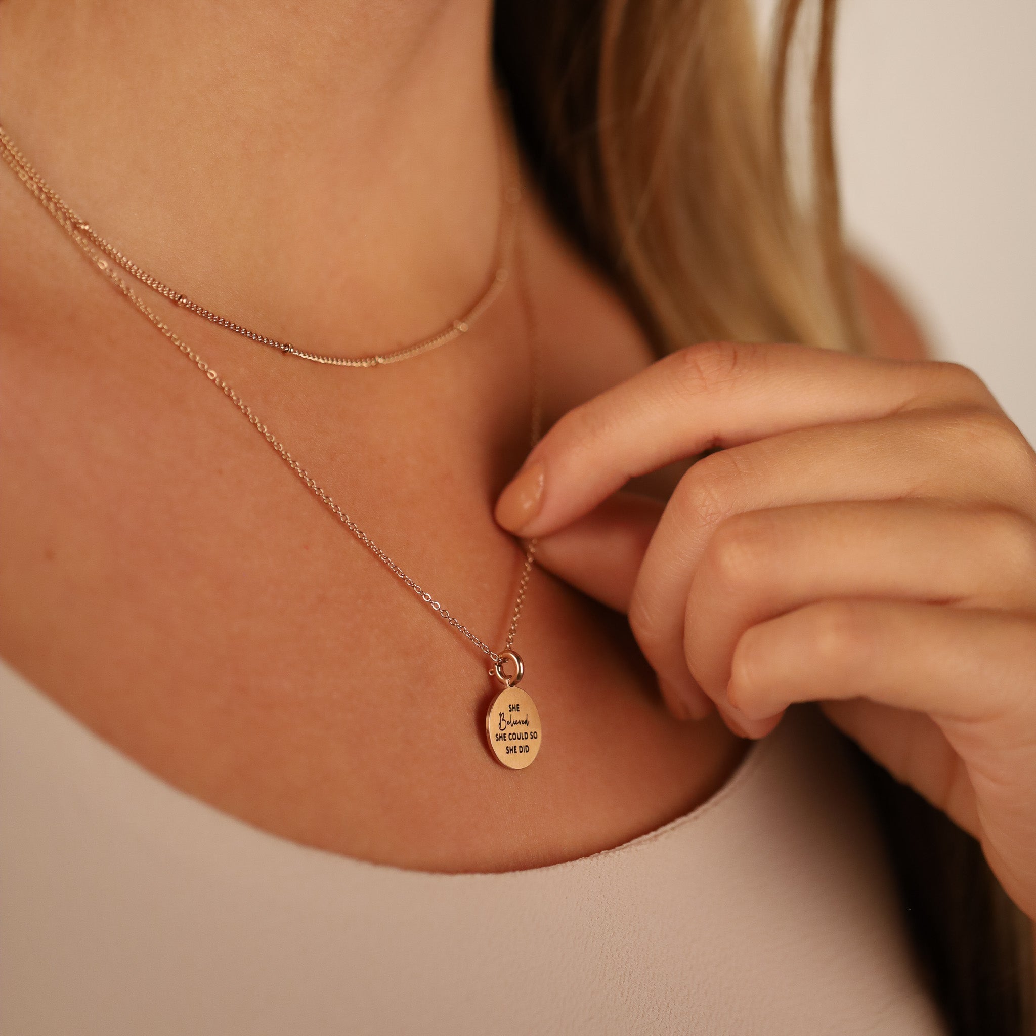 SHE BELIEVED SHE COULD SO SHE DID PENDANT - Inspiration Co.