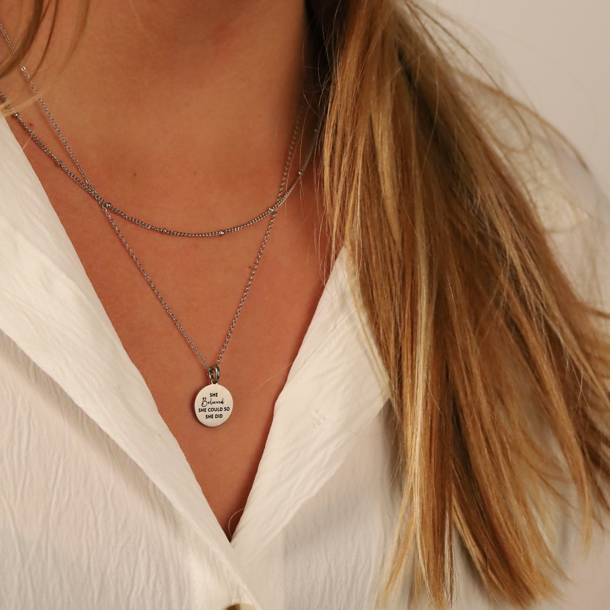 SHE BELIEVED SHE COULD SO SHE DID PENDANT - Inspiration Co.