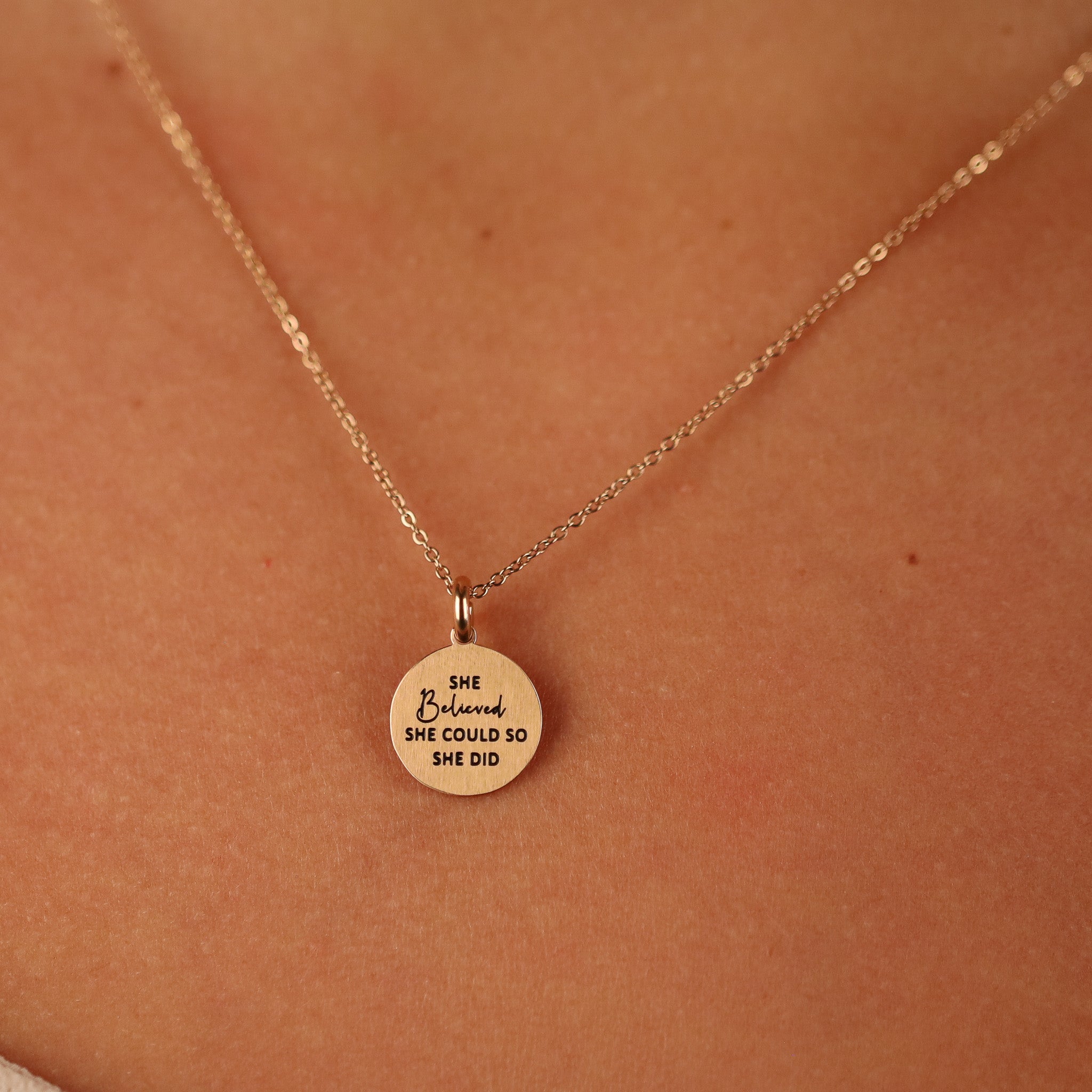 SHE BELIEVED SHE COULD SO SHE DID PENDANT - Inspiration Co.